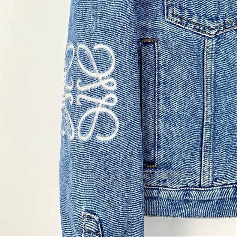Loewe Loewe Blue logo embroidered leather label cotton denim jac Size XXS / US 00 / IT 34 - 4 Thumbnail