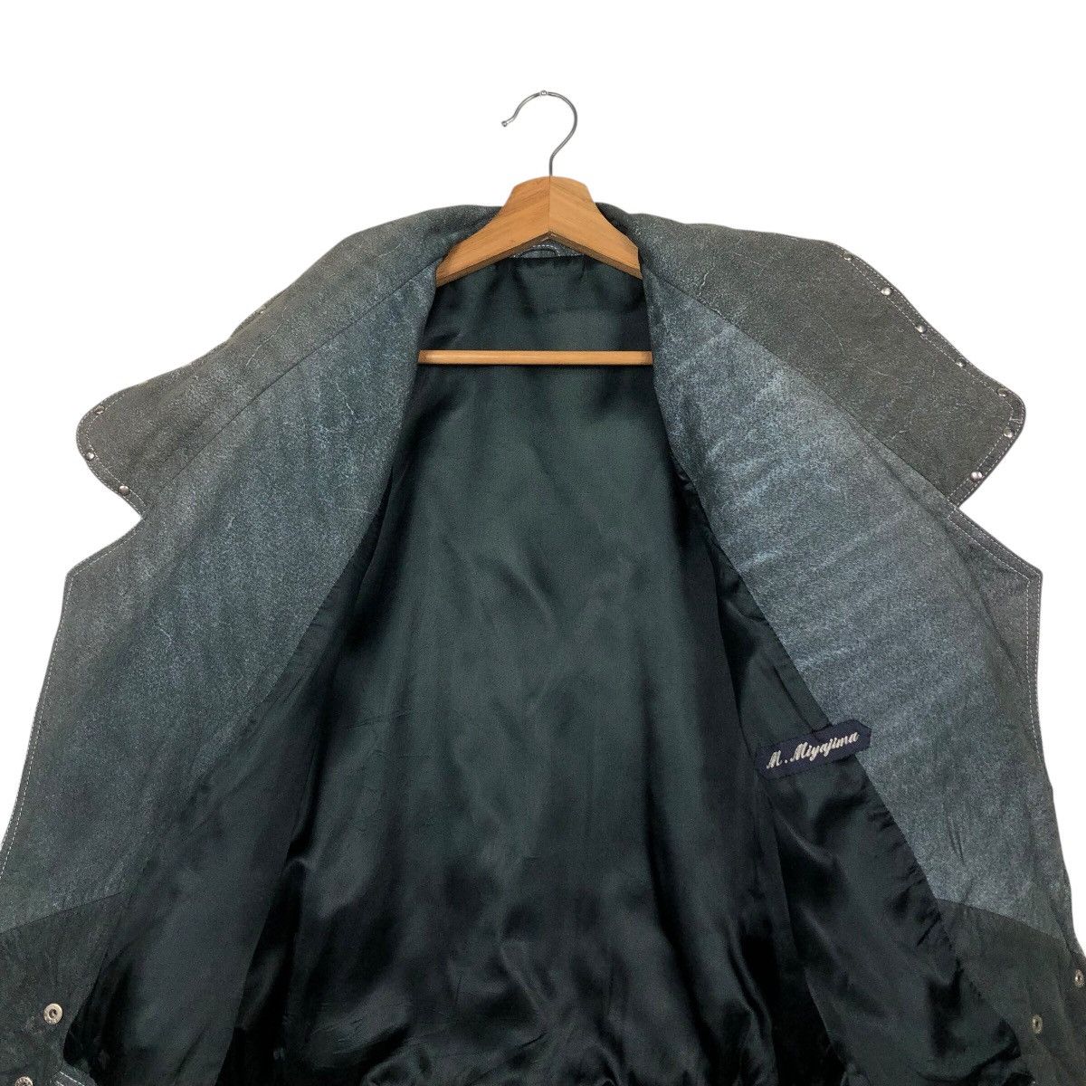 Japanese Brand 📌Vintage Leather Biker Jacket M.Mijayima Issey Miyake Size US M / EU 48-50 / 2 - 15 Thumbnail