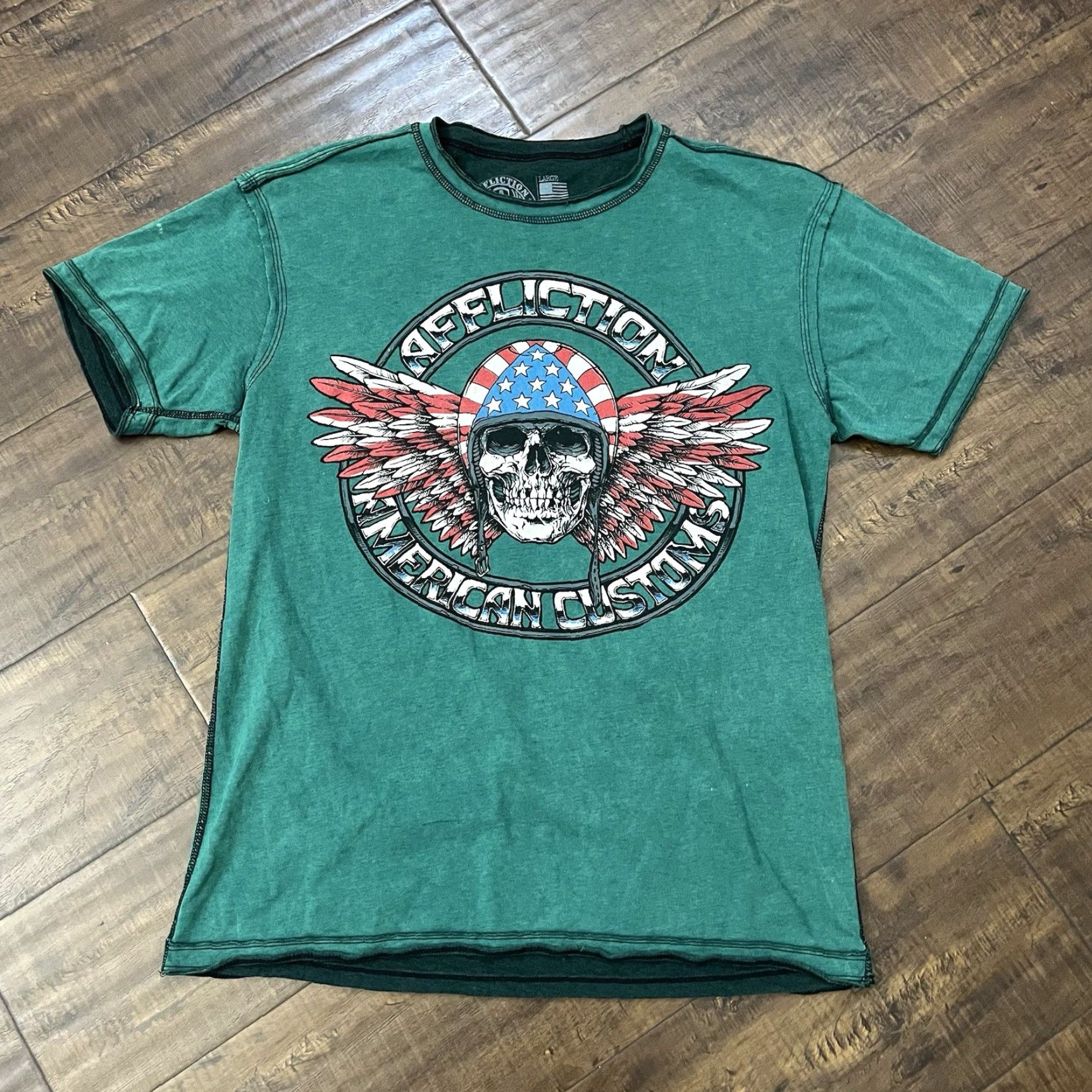 Affliction VINTAGE Affliction T-Shirt Men Large Crew Neck Graphic Skull USA 2000s Retro Gothic Metal Size US L / EU 52-54 / 3 - 2 Thumbnail