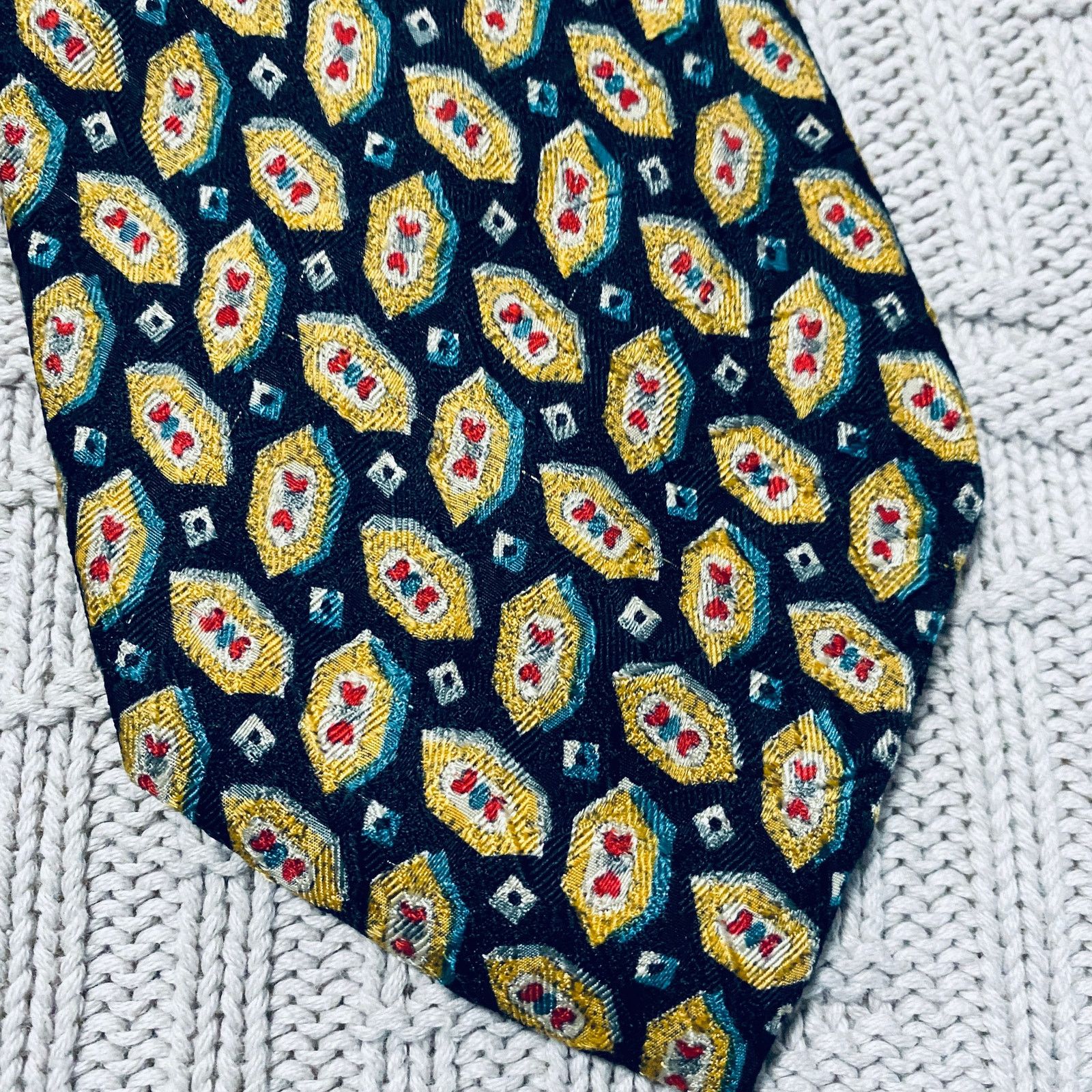 Ermenegildo Zegna Zegna black and gold patterned silk tie Size ONE SIZE - 2 Thumbnail