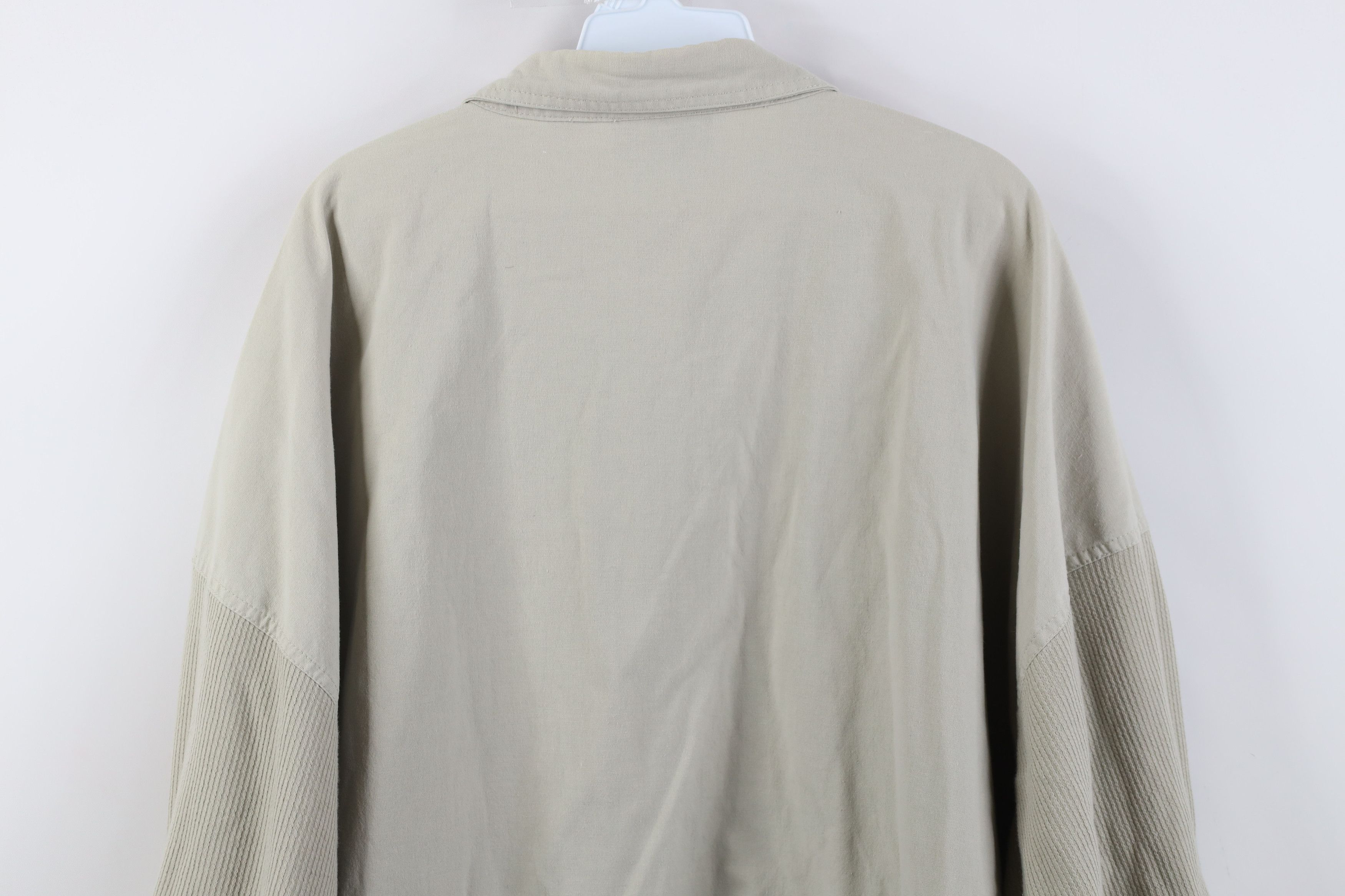 Vintage Vintage 90s Streetwear Ribbed Knit Pullover Polo Shirt Beige Size US XXL / EU 58 / 5 - 11 Thumbnail