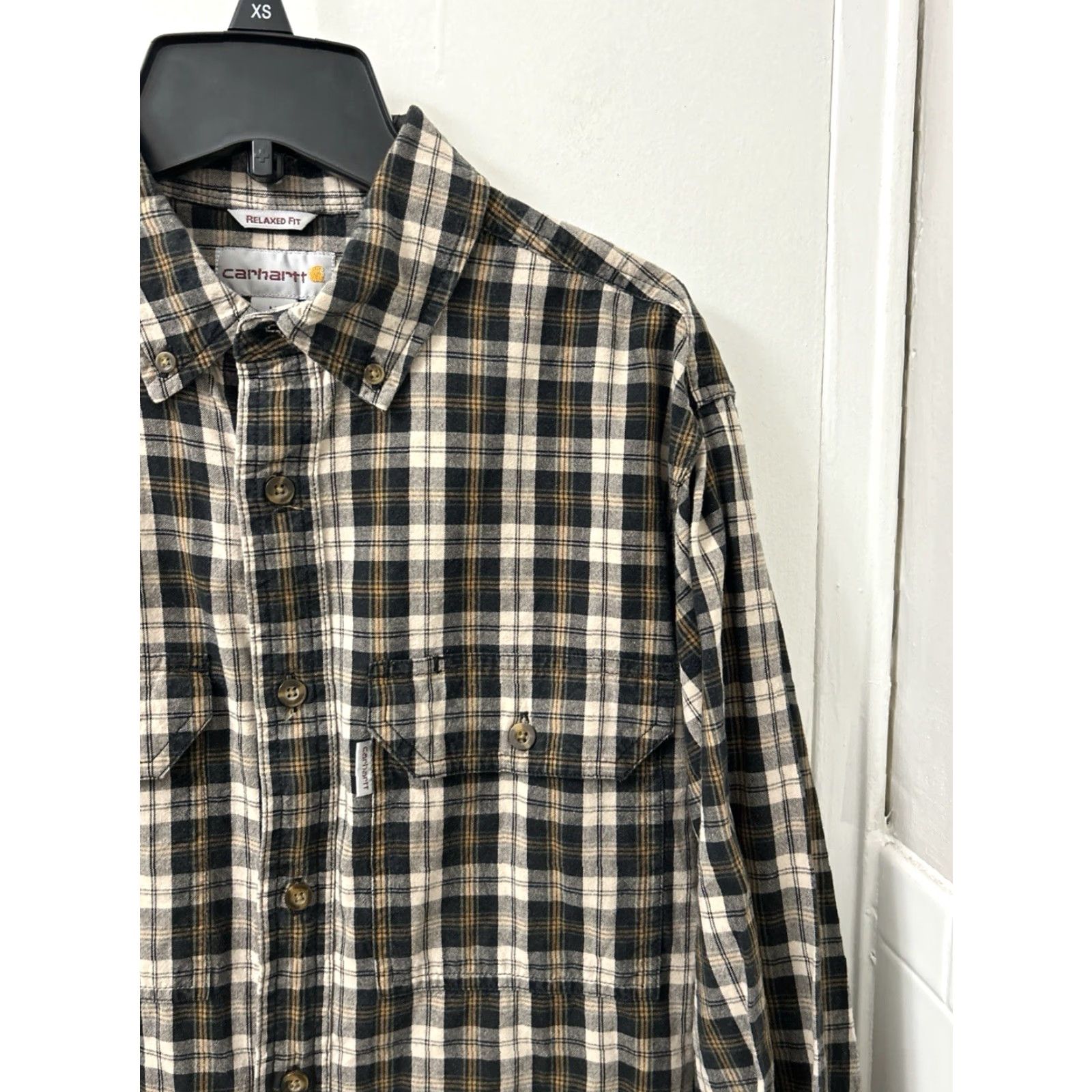 Carhartt Carhartt Shirt Mens M Brown Oxford Plaid Relaxed Button Down L/S Pockets 102214 Size US M / EU 48-50 / 2 - 4 Thumbnail