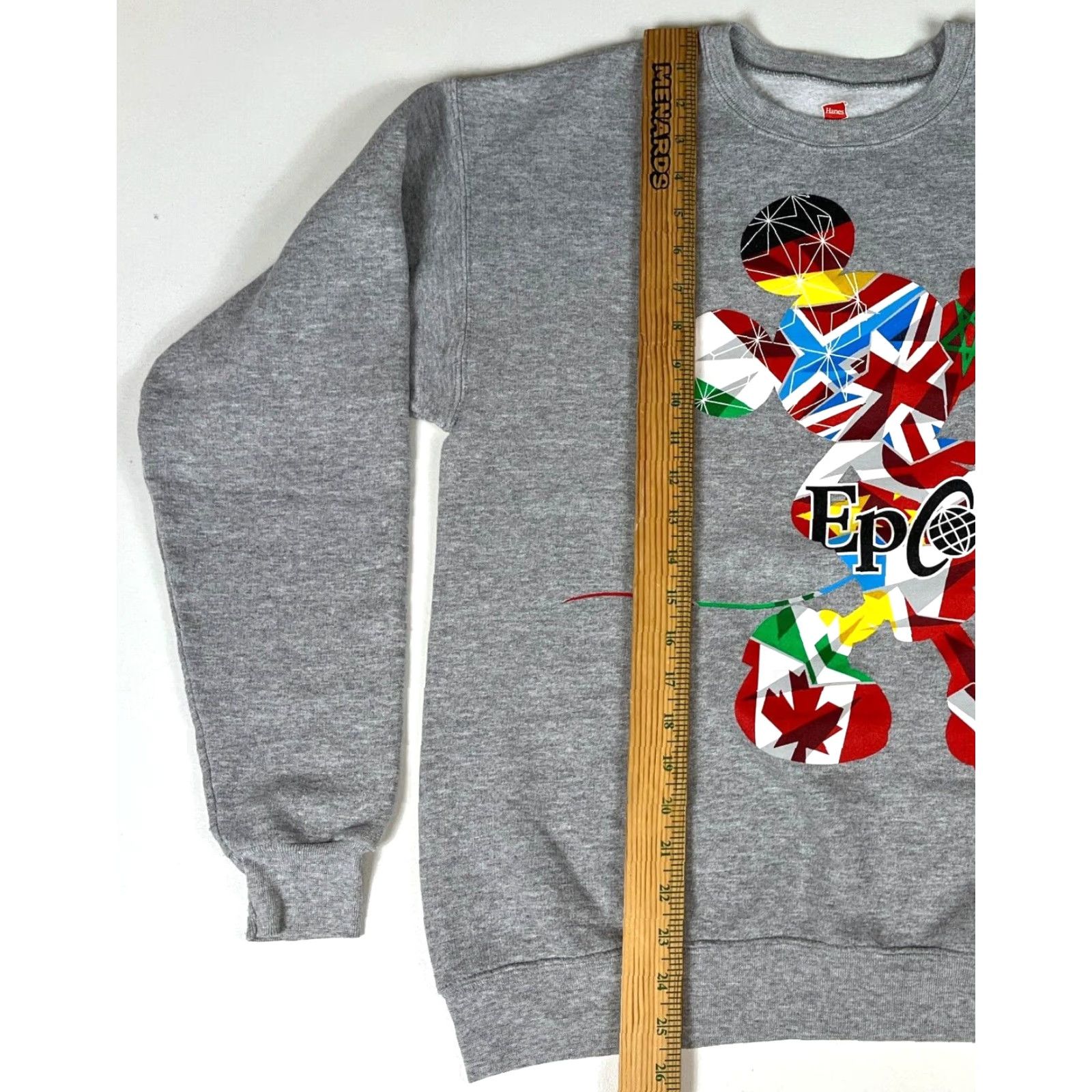 Hanes Disney Parks Epcot World Hanes EcoSmart Unisex Adults Sweatshirt Crewneck Sz S Gray Double Sided Graphic Print Size US S / EU 44-46 / 1 - 7 Thumbnail