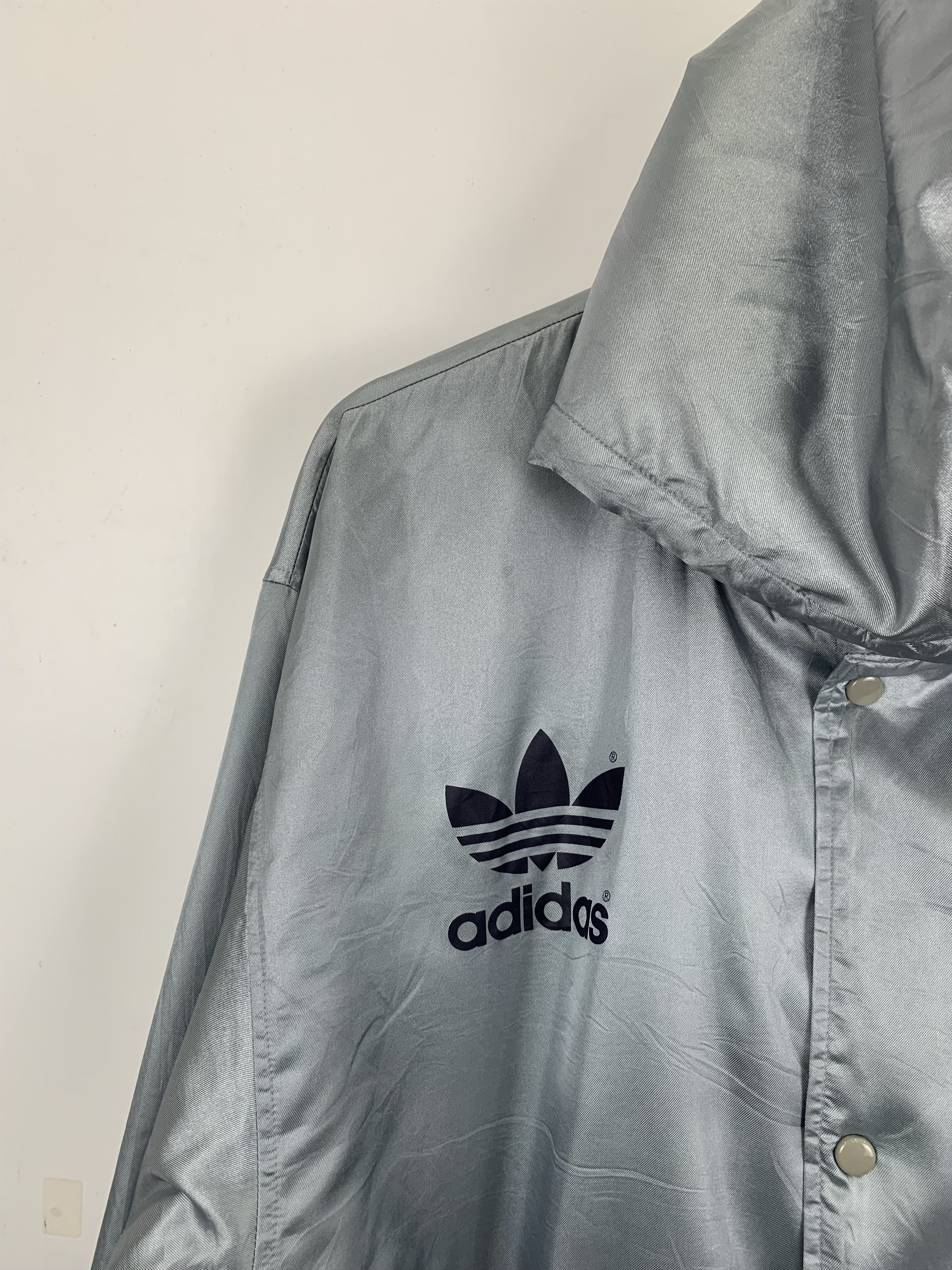Adidas Vintage 90s Adidas Trefoil Long Jacket J0844 Size US L / EU 52-54 / 3 - 7 Thumbnail