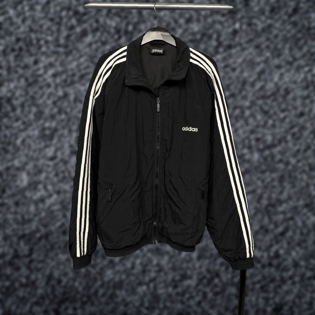 Adidas Adidas Vintage Mens Baggy Nylon Insulated Jacket L Black Windbreaker 90s Mens Size US L / EU 52-54 / 3 - 1 Thumbnail