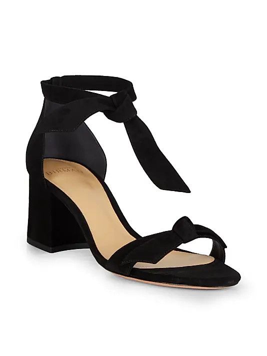 Alexandre Birman os11x1225 Clarita Bow Suede Sandals in Black Size US 9 / IT 39 - 2 Thumbnail