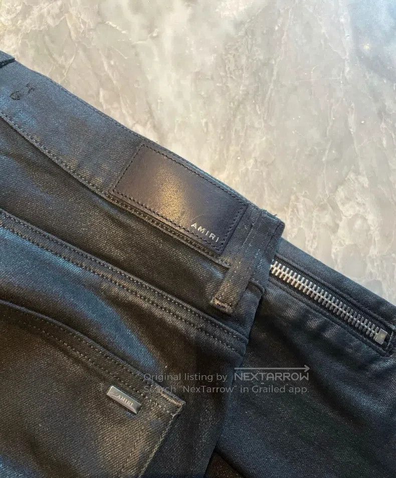 Amiri Amiri Classic Waxing MX2 Black Samurai Jeans Size 33 Size US 33 - 3 Thumbnail