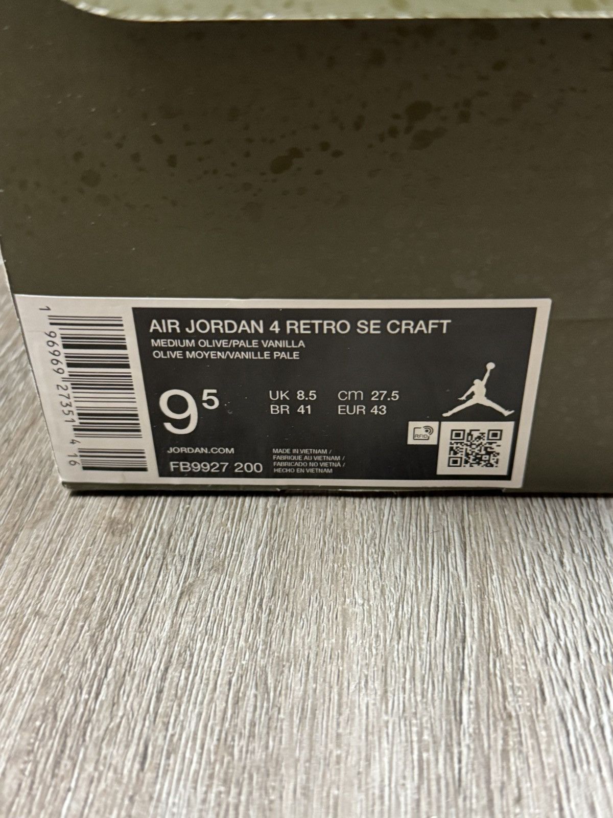 Jordan Brand Jordan 4 SE Retro Low Craft Olive Size 9.5 Size US 9.5 / EU 42-43 - 9 Thumbnail