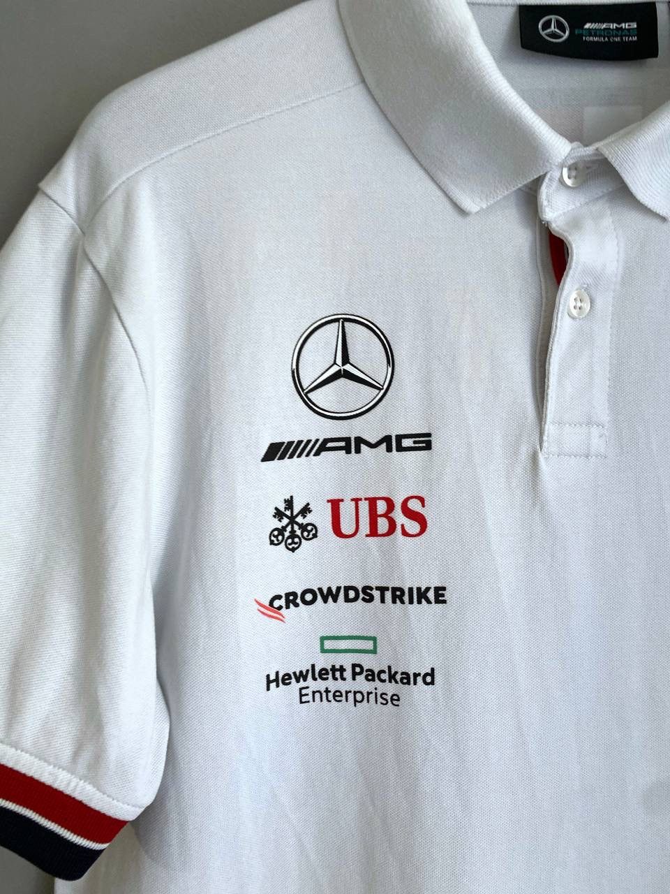Mercedes-Benz F1 Racing Mersedes Benz AMG Petronas Team Polo T-Shirt, Sz M Size US M / EU 48-50 / 2 - 4 Thumbnail