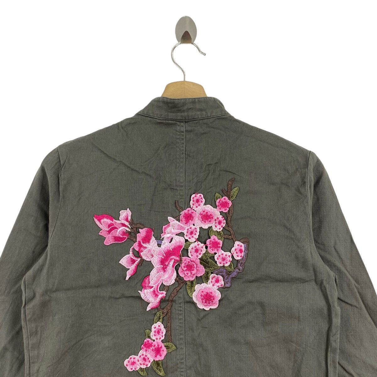 Guess GUESS Floral Embroidered Design Green Denim Jeans Jacket Size XS / US 0-2 / IT 36-38 - 4 Thumbnail