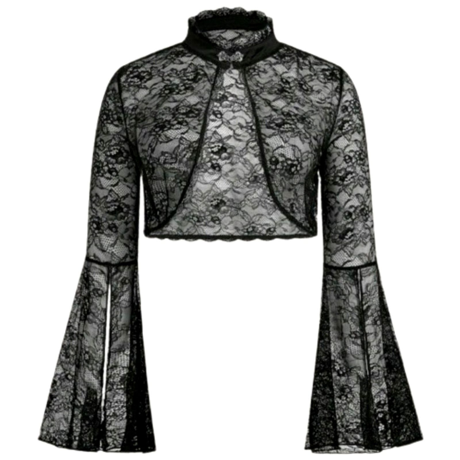 Shein HIGH NECK ☆ VICTORIAN STYLE ☆ BELL SLEEVE SHRUG 4x ☆ NWT Size 4XL / US 24-26 - 2 Thumbnail