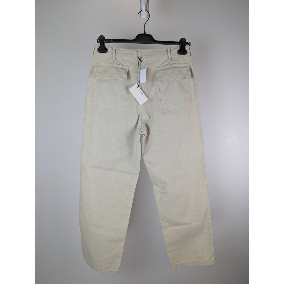 Auralee o1rshd1 Washed Baggy Satin Bleached Baker Pant in Dust Ivory Size US 36 / EU 52 - 11 Thumbnail