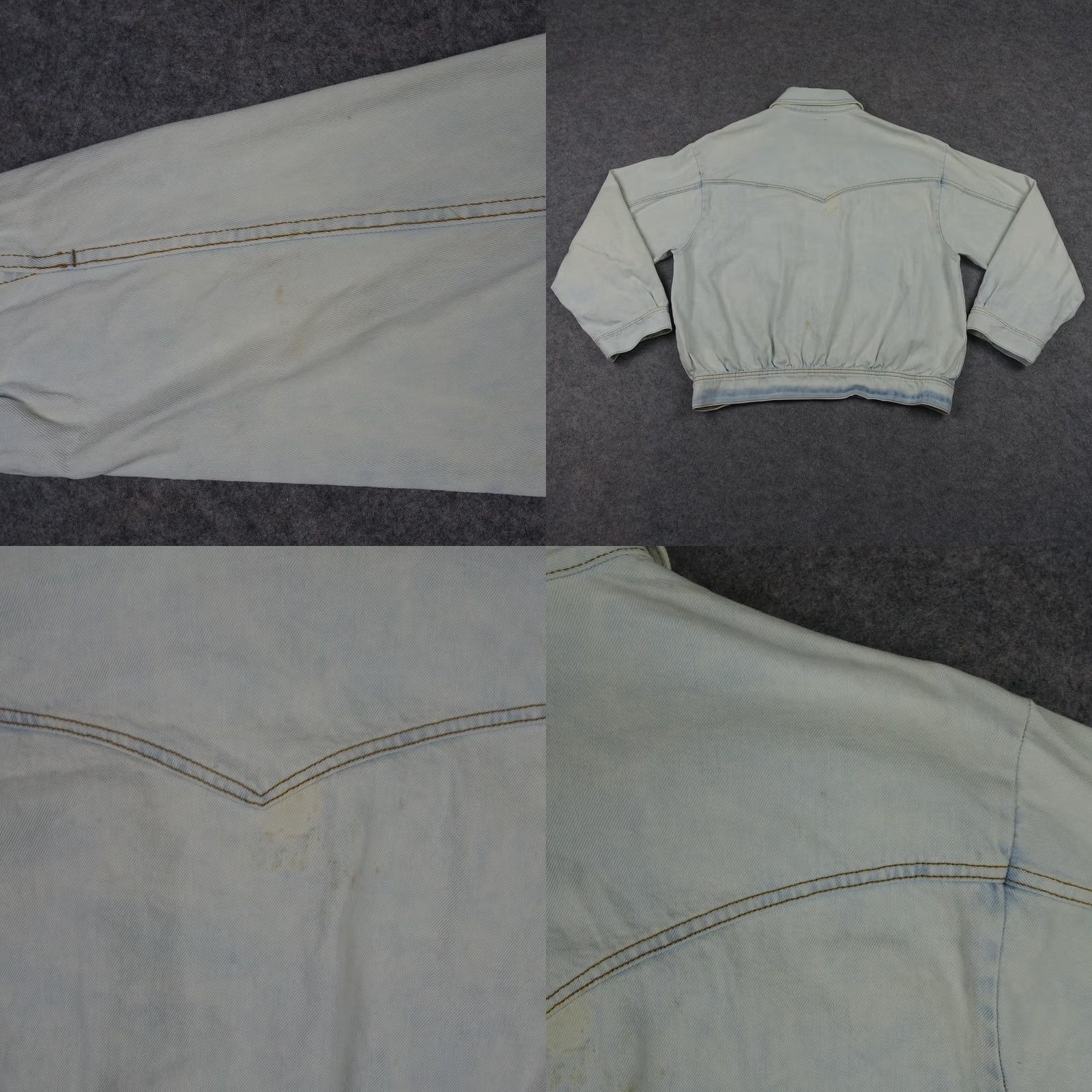 Denime Tennis Jacket Womens Small Blue Denim Button Front Cropped Trucker VTG 90s Size S / US 4 / IT 40 - 8 Thumbnail