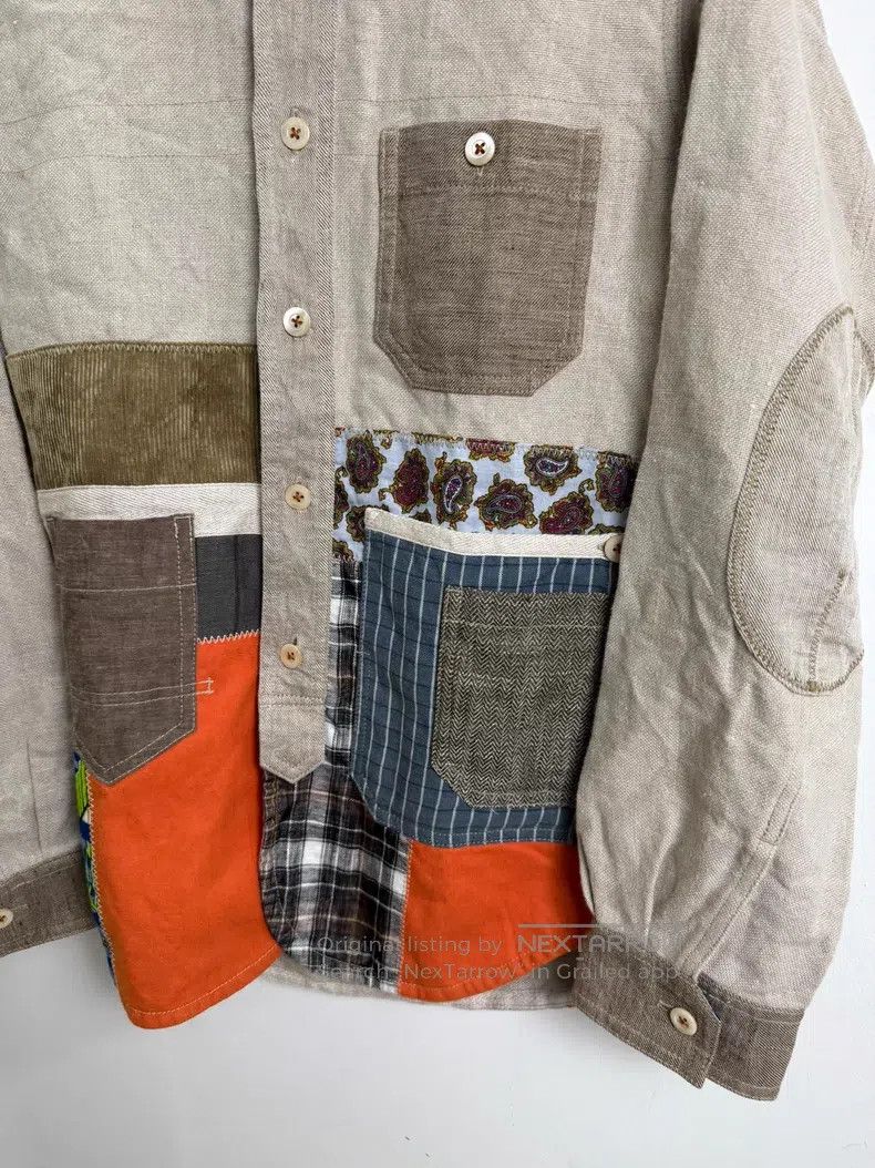 Junya Watanabe Junya Watanabe Patchwork Linen Jacket Shirt Size US S / EU 44-46 / 1 - 3 Thumbnail