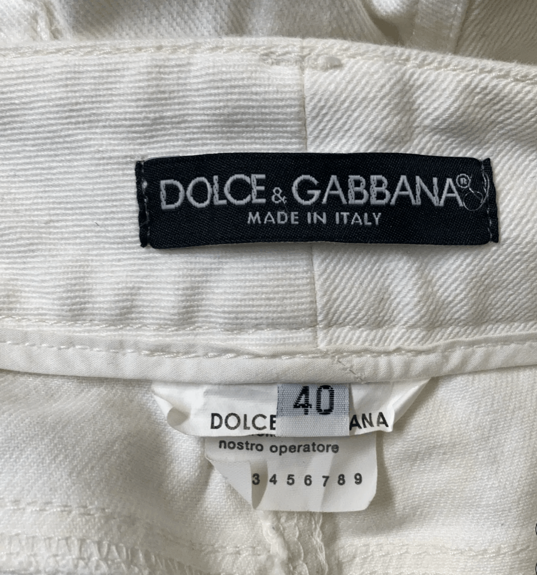 Dolce & Gabbana white bootcut D&G Size 24" / US 00 / IT 34 - 3 Thumbnail