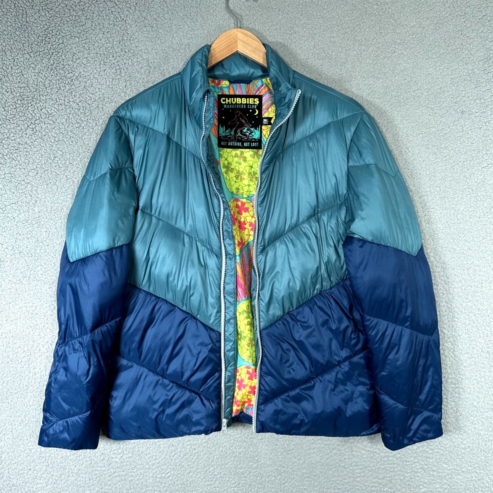 Chubbies Chubbies Puffer Jacket Mens Small Colorblock Wanders Club Full Zip Quilted Coat Size US S / EU 44-46 / 1 - 4 Thumbnail