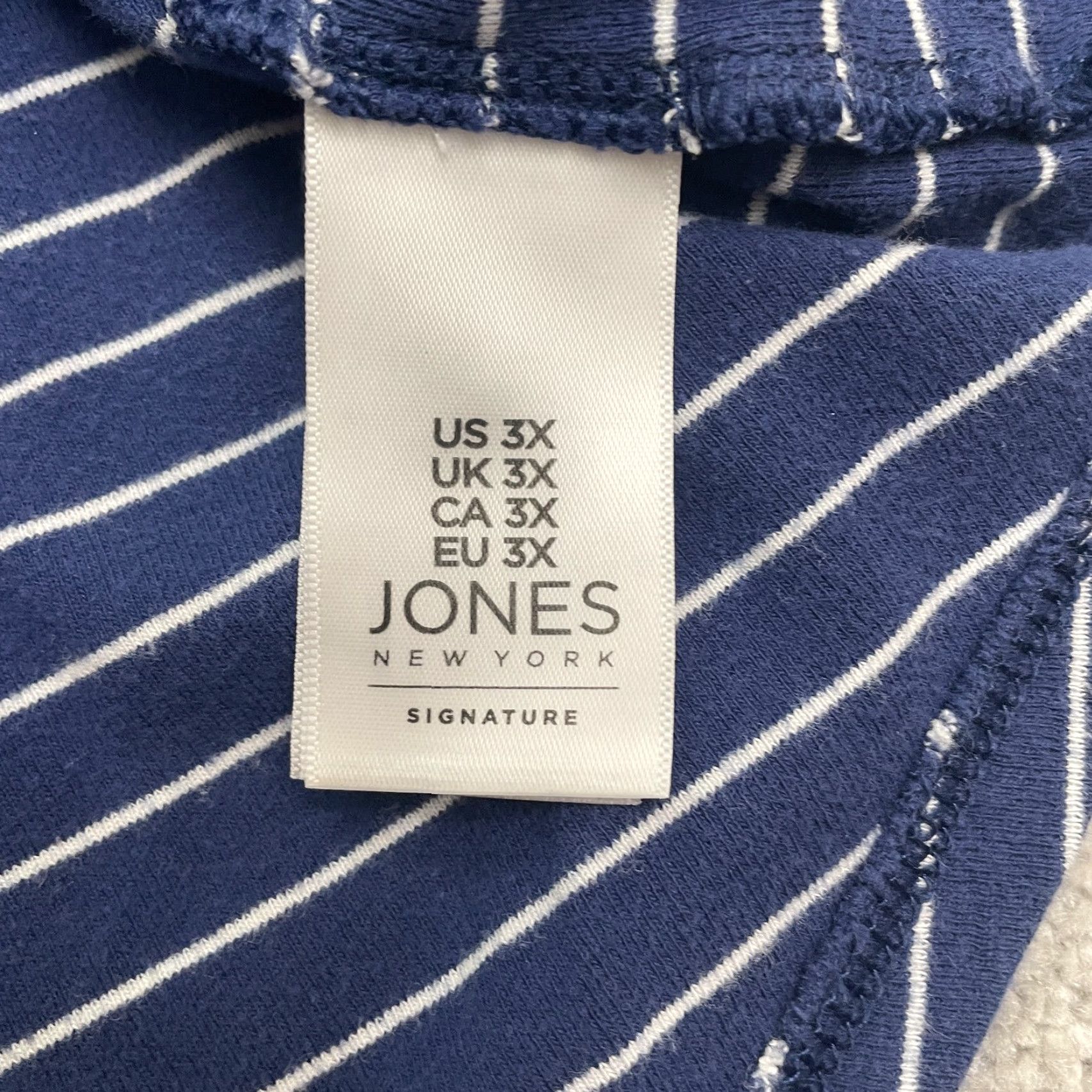Jones New York Jones New York T-Shirt Womens 3X Striped Short Sleeve Round Neck Blue White Size XXL / US 16-18 / IT 52-54 - 5 Thumbnail