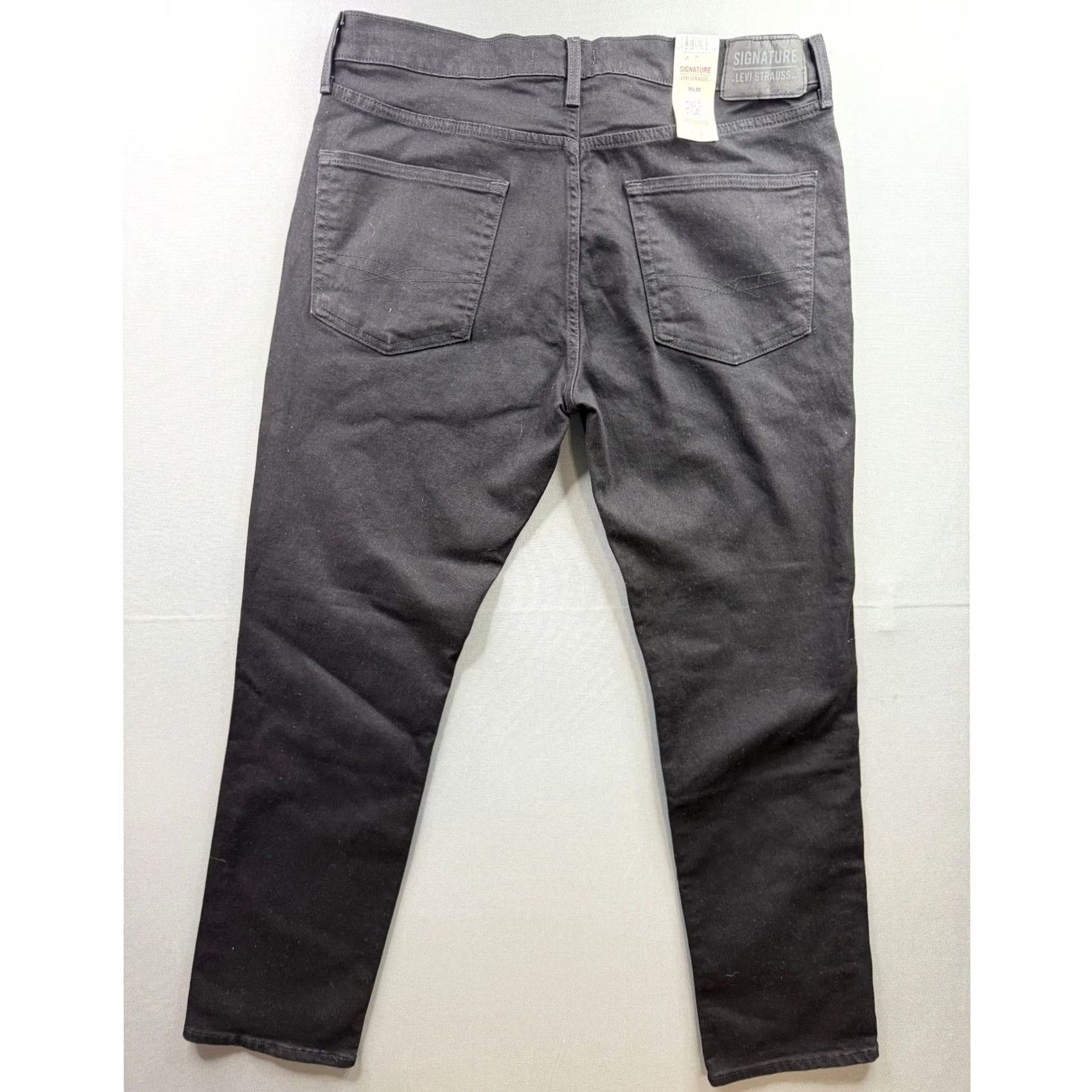 Vintage Levi Strauss Signature Slim Jeans Mens Black 36x30 Super Flex Stretch Slim Fit Denim Straight 5-Pocket Zip Button Waist 36 Mens Black Size US 36 / EU 52 - 2 Thumbnail
