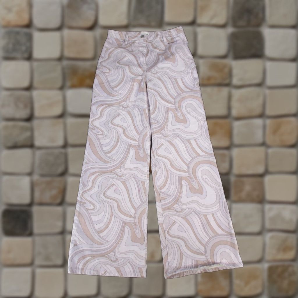 Vintage Wilfred Free Jeans Womens 6 Gray White Purple Beige Swirl Denim * Size 28" / US 6 / IT 42 - 1 Thumbnail