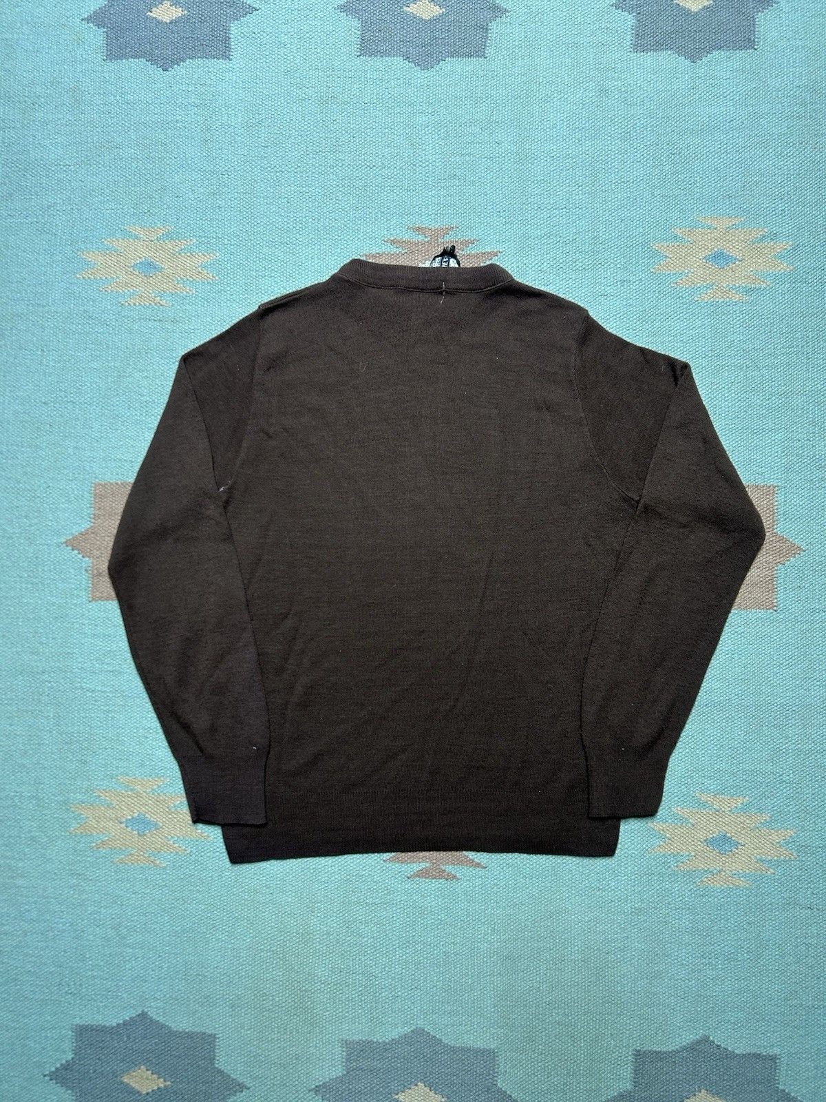 Vintage Vtg 1970s acrylic knit sweater pullover chocolate blank smal Size US S / EU 44-46 / 1 - 5 Thumbnail