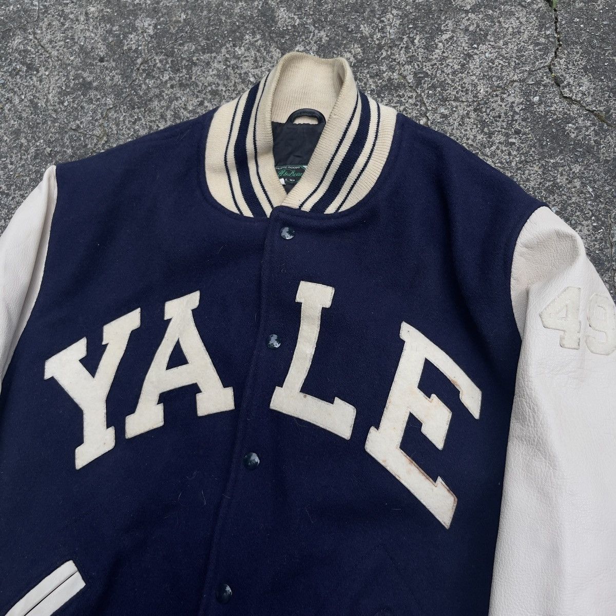 Vintage Vintage STALL & DEAN YALE Leather Letterman Varsity Jacket Size US XL / EU 56 / 4 - 2 Thumbnail