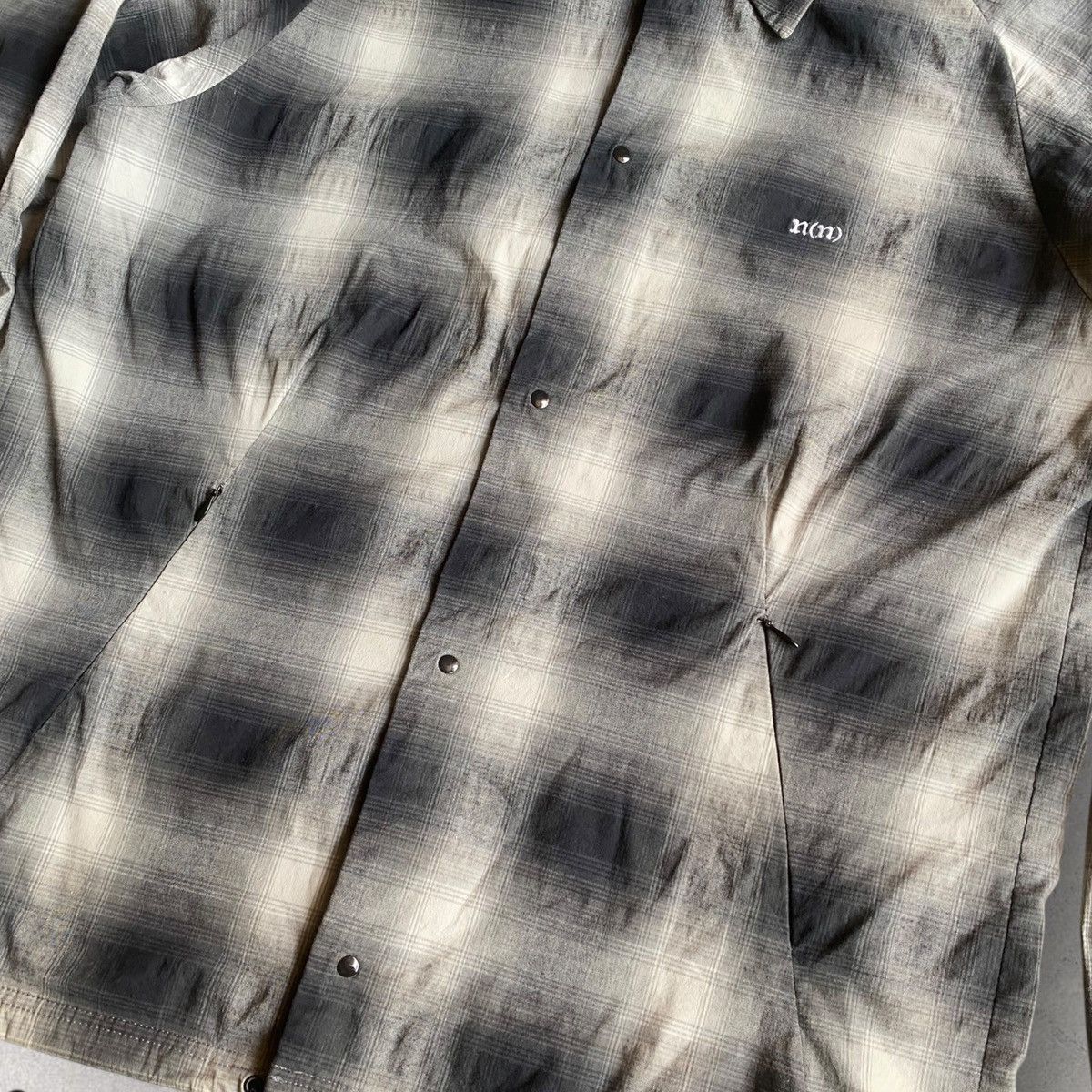 Number (N)ine × Takahiromiyashita The Soloist. × Vintage Vintage 1998 Cotton Stretch Grey Plaid Windbreaker Size US L / EU 52-54 / 3 - 2 Thumbnail
