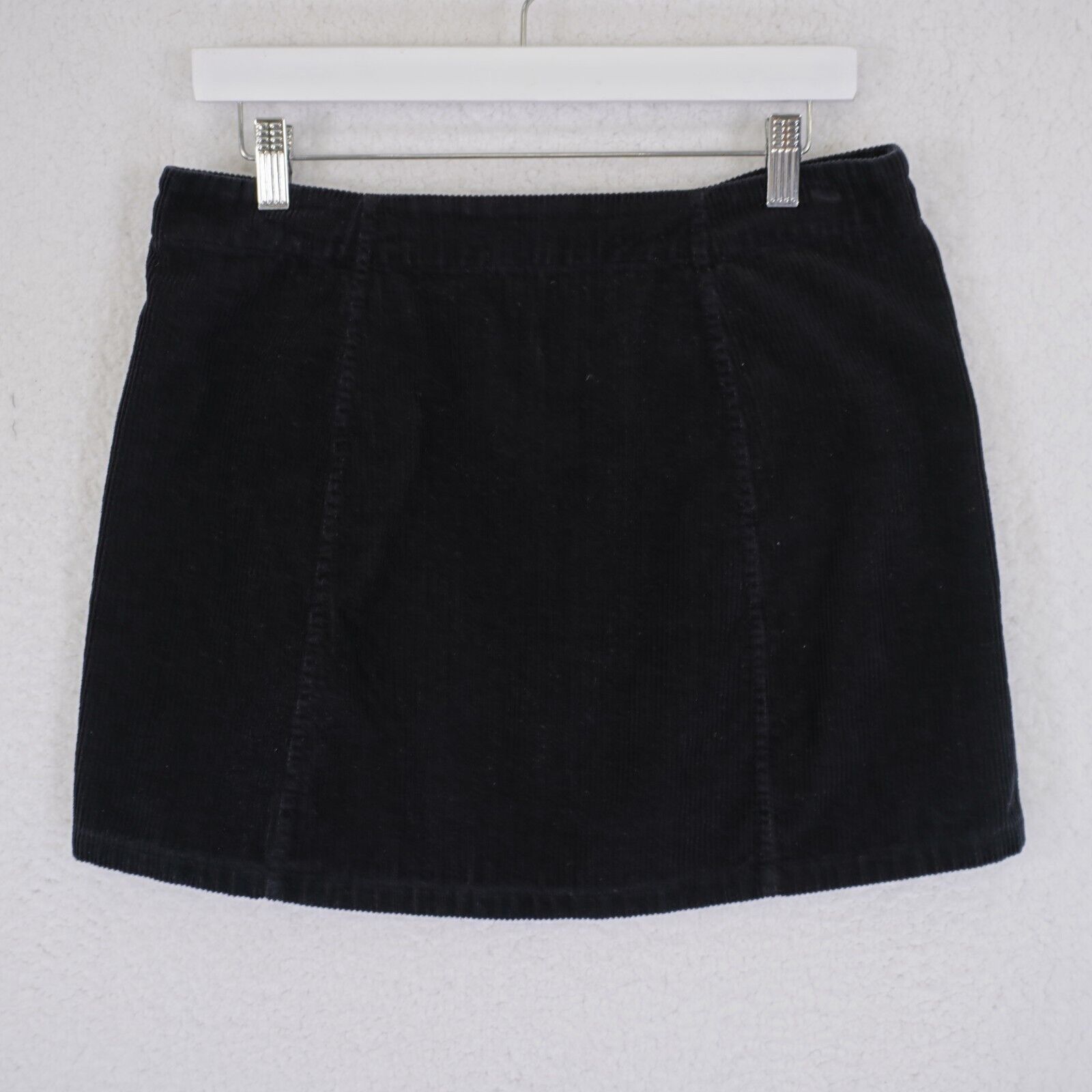 rue21 Rue21 Black Corduroy Button Front Mini Skirt Large 32/15 Size 32" / US 10 / IT 46 - 3 Thumbnail