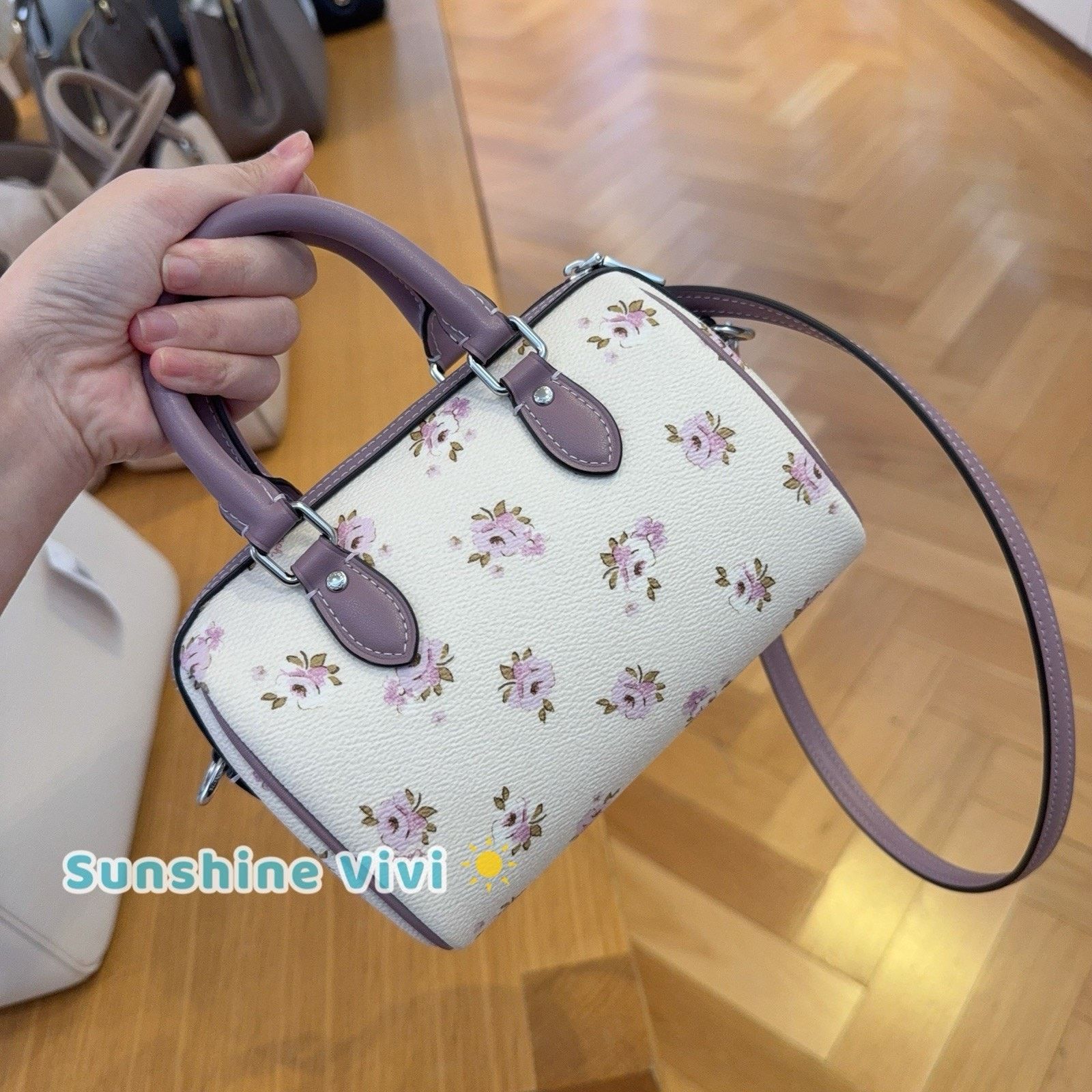 Coach NWT Coach Mini Rowan Crossbody Bag Floral Print CAL69 Chalk Size ONE SIZE - 3 Thumbnail