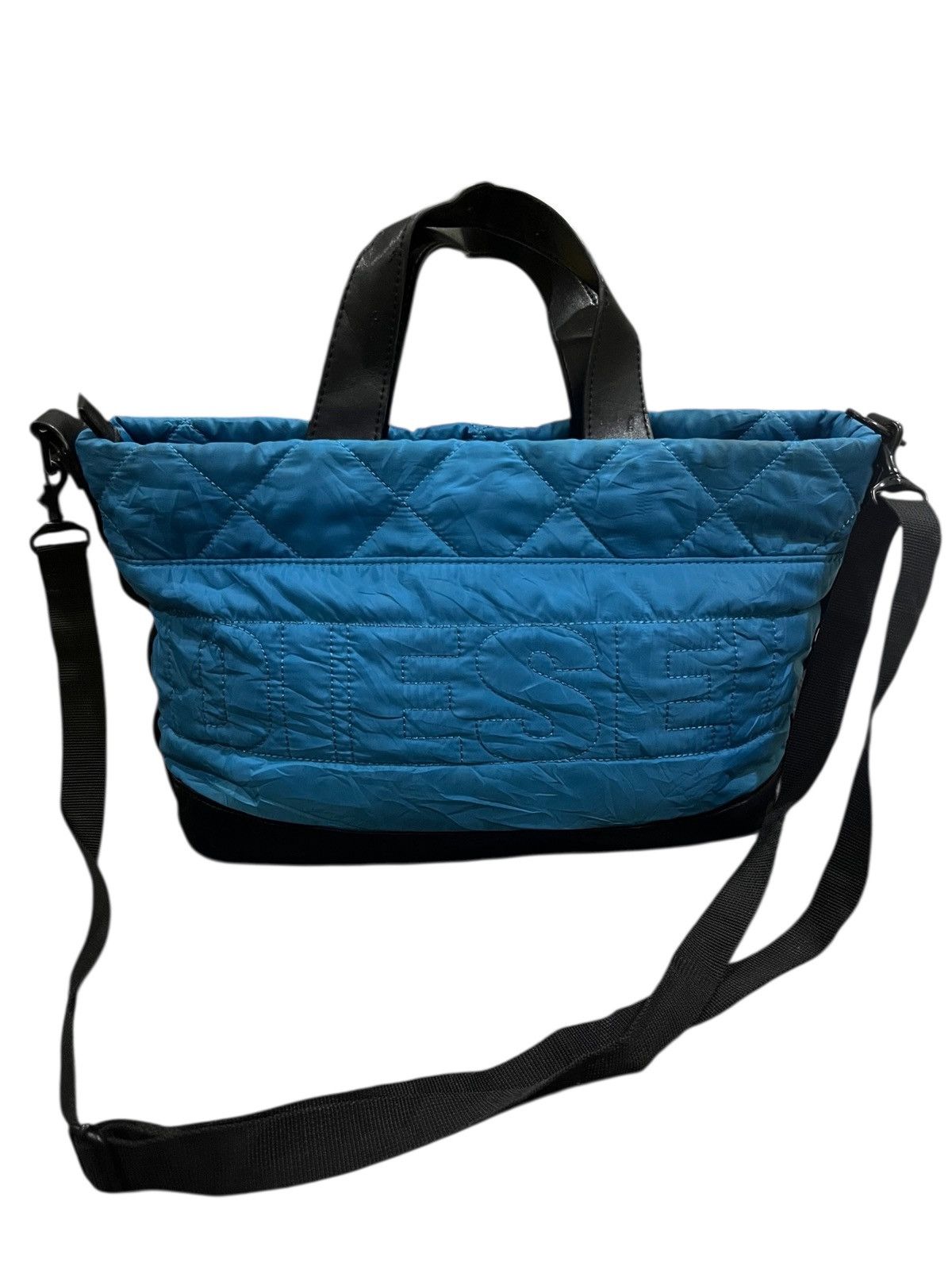 Diesel DIESEL BLUE QUILITED NYLON 2WAY SHOULDER BAG/TOTE BAG Size ONE SIZE - 1 Thumbnail