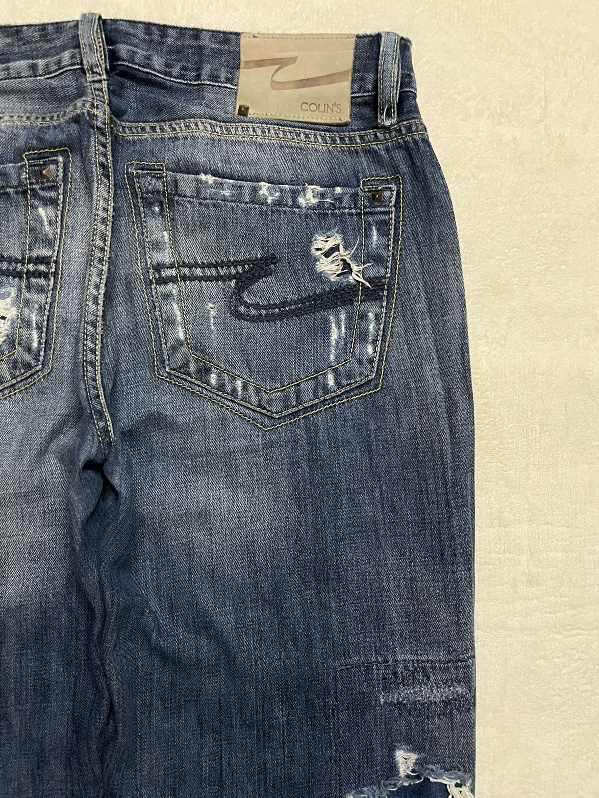 Japanese Brand Vintage Colin’s Distress Ripped Denim Jeans Size US 33 - 16 Thumbnail