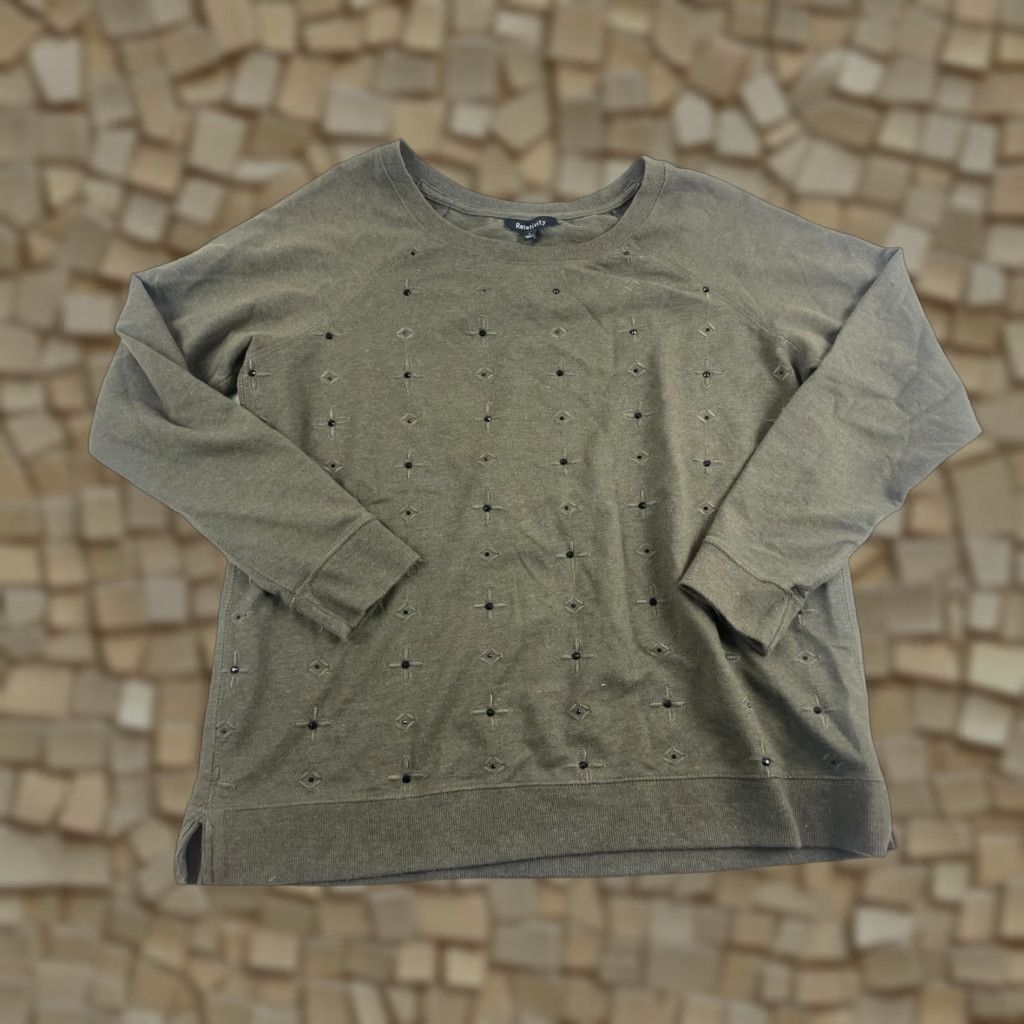 Vintage VINTAGE Relativity Sweater Womens Large Green Jeweled Pullover Size L / US 10 / IT 46 - 1 Thumbnail