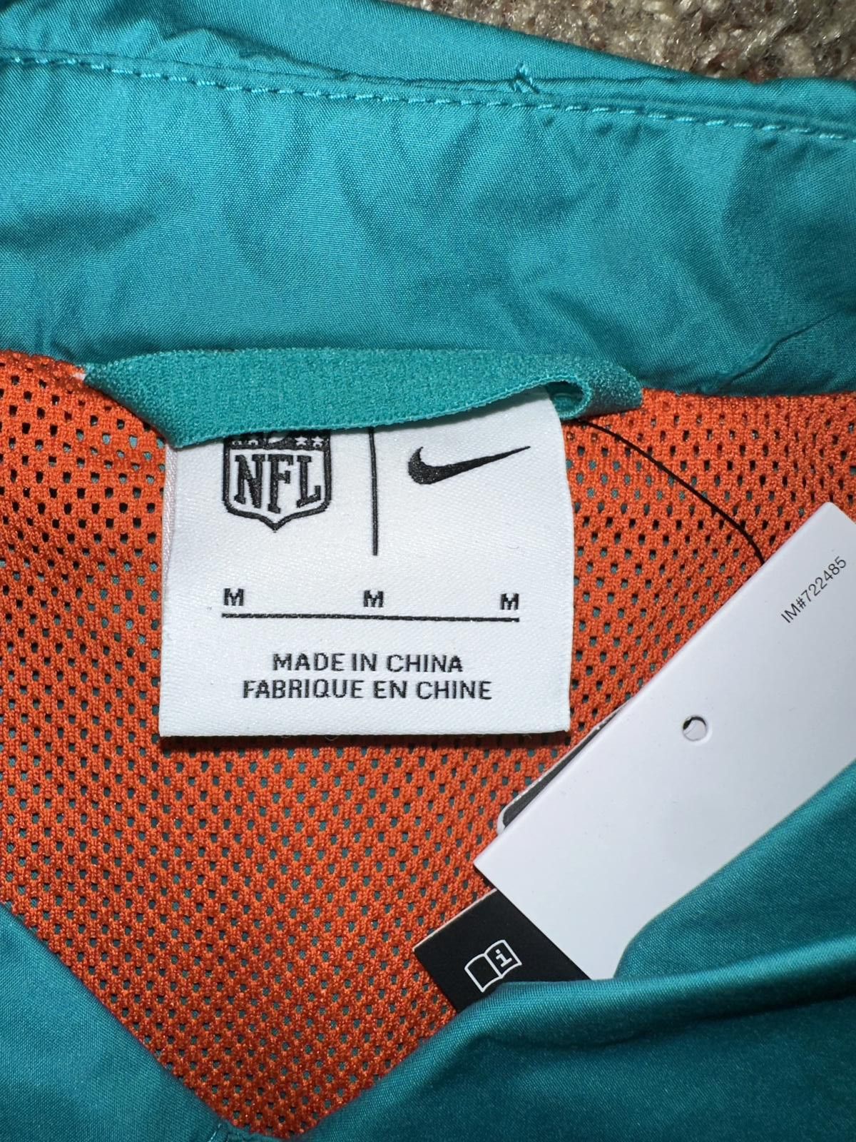 Nike Nike Men's Miami Dolphins Aqua Sideline Coaches Performance Full-Snap Jacket Size US M / EU 48-50 / 2 - 2 Thumbnail