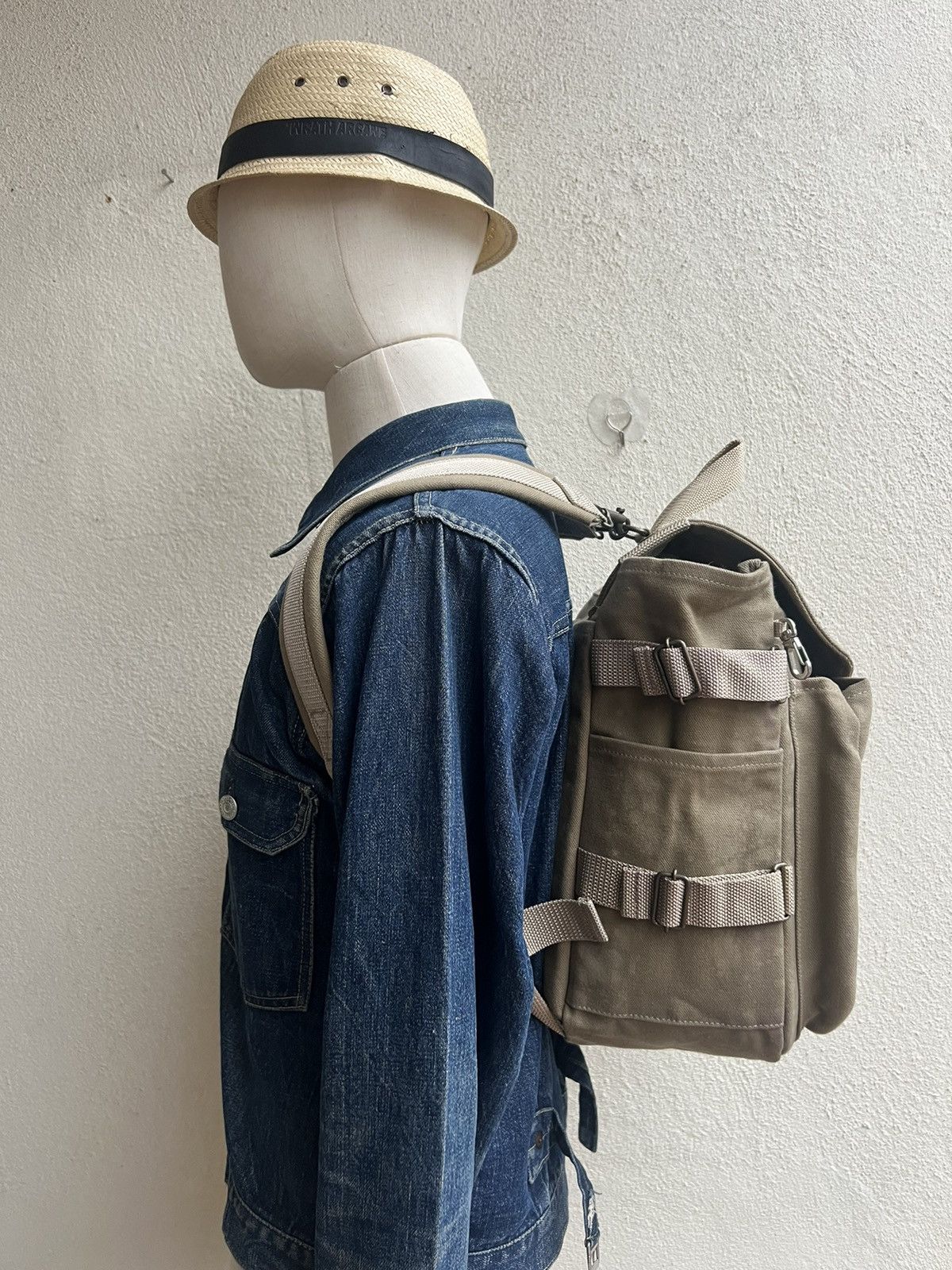 Vintage Van Nuys Japan Discolouration Cotton Canvas Backpack Bag Size ONE SIZE - 5 Thumbnail