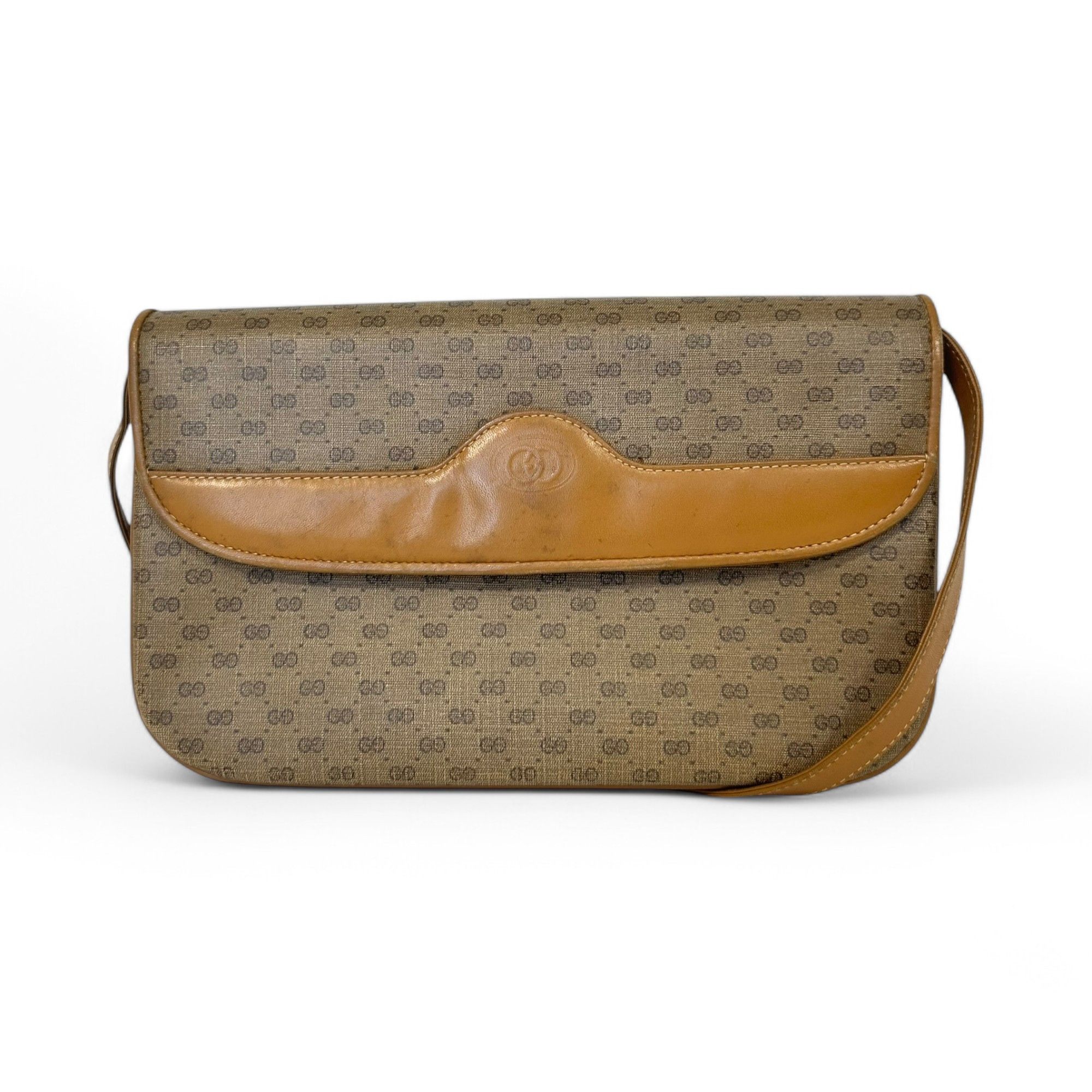 Gucci Gucci Crossbody Bag Micro GG Monogram Vintage Beige Size ONE SIZE - 1 Thumbnail