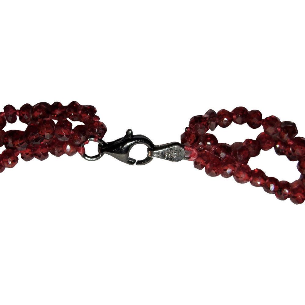 Handmade Alberto Juan Faceted Red Garnet Rondell Collar Necklace Size ONE SIZE - 6 Thumbnail