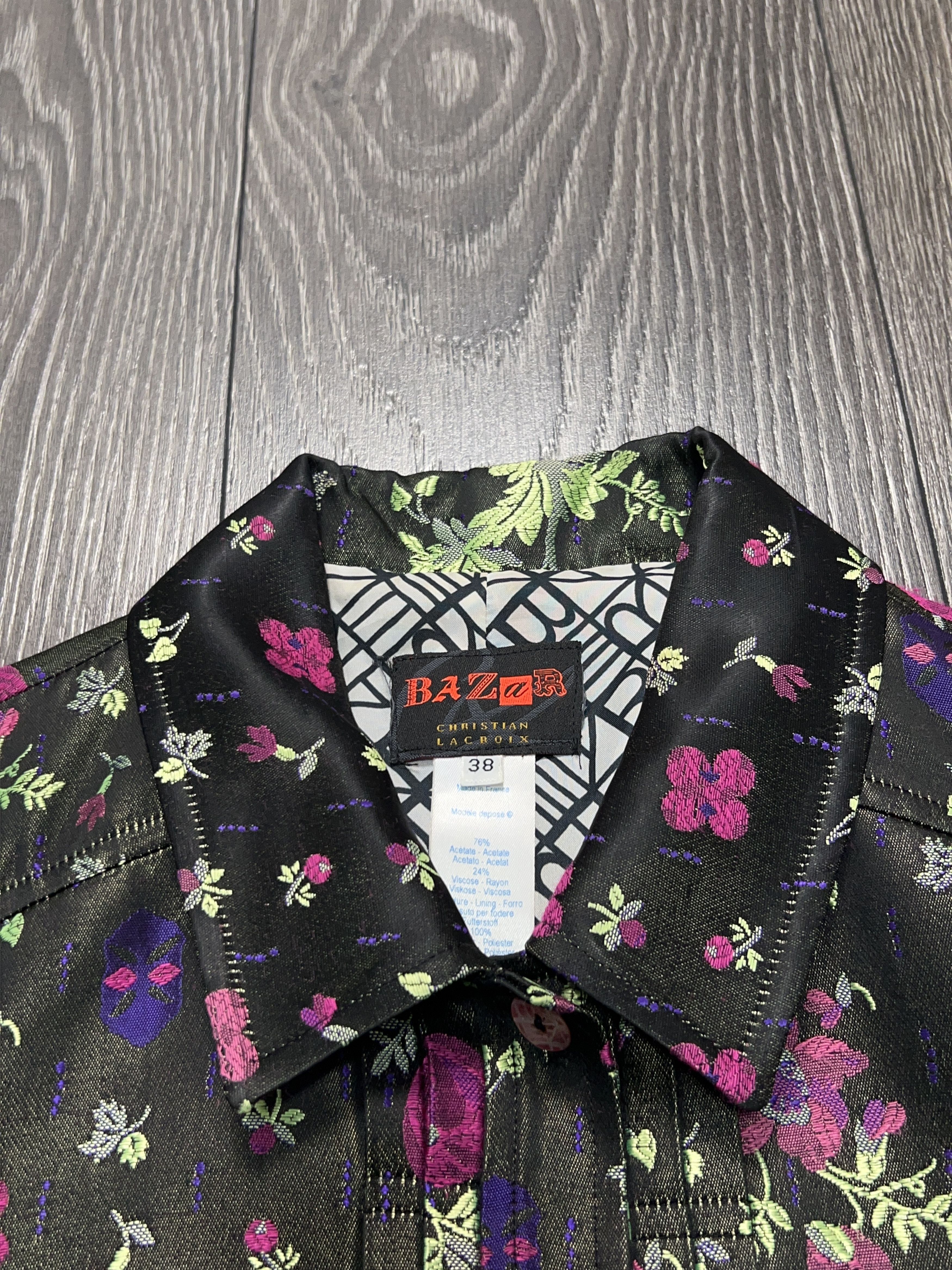 Christian Lacroix Bazar Christian Lacroix Floral Blazer Jacket Button France Size XS / US 0-2 / IT 36-38 - 3 Thumbnail