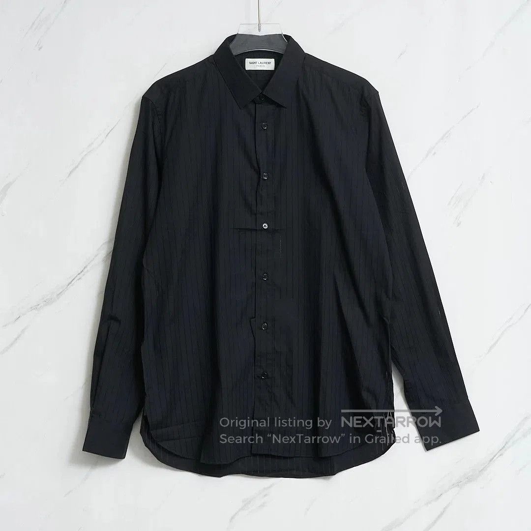 Saint Laurent Paris Saint Laurent Men's Crocheted Stripe Shirt. Size US M / EU 48-50 / 2 - 1 Thumbnail