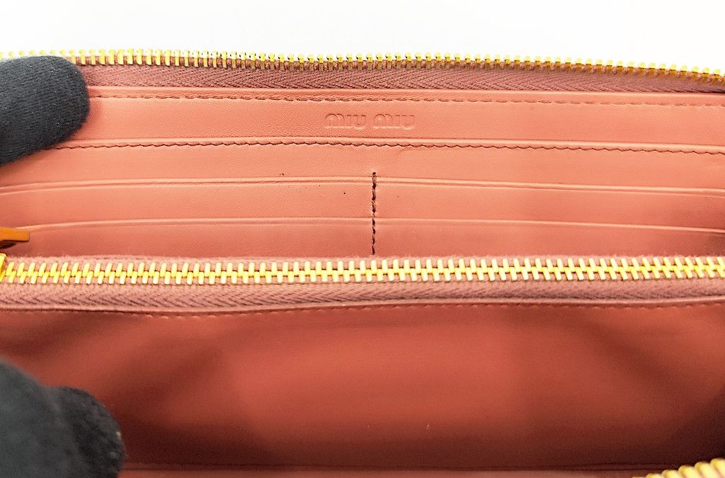 Miu Miu original MIU MIU full leather zip long wallet Size ONE SIZE - 3 Thumbnail