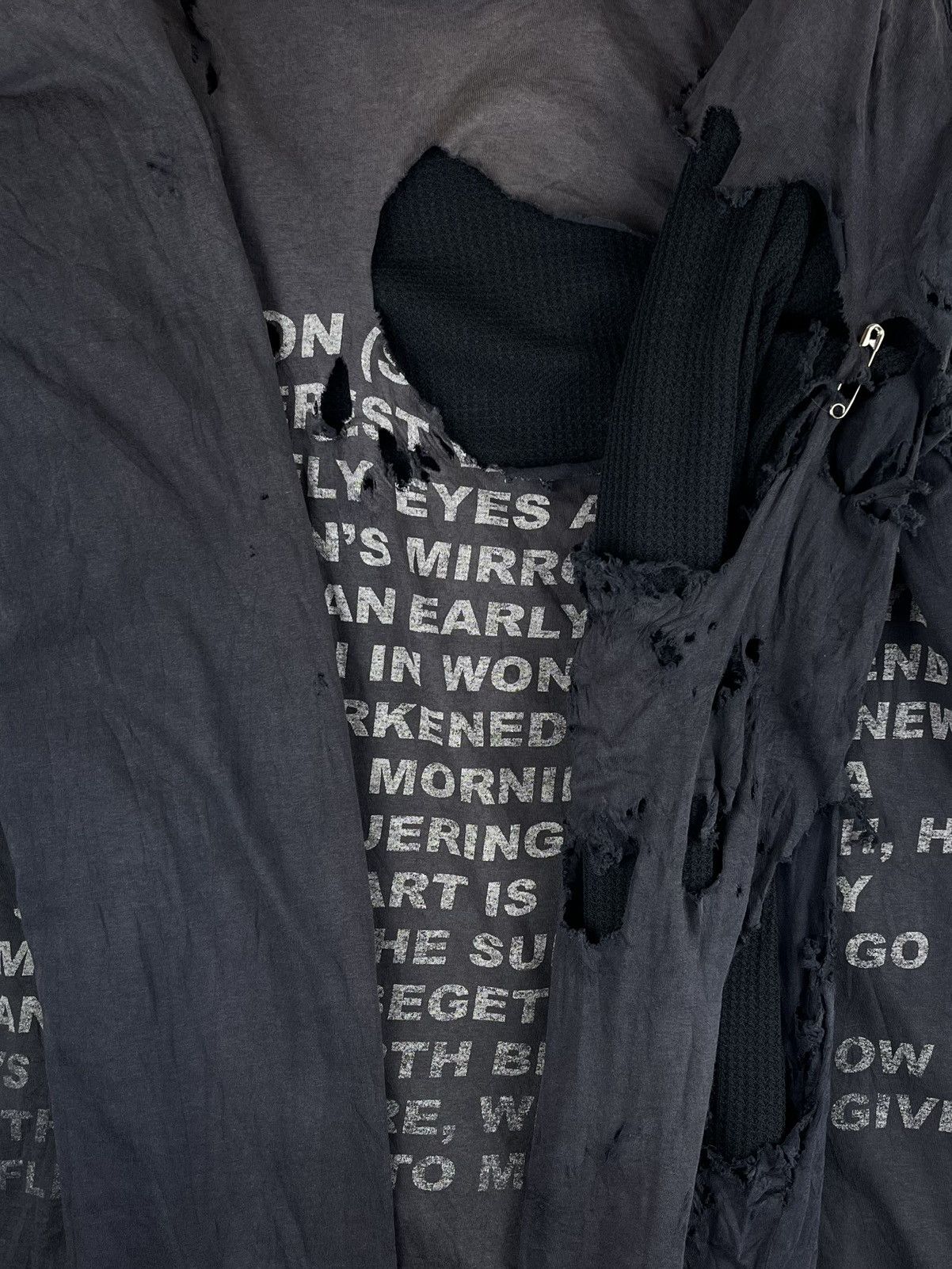 Rick Owens × Rick Owens Drkshdw × Vintage FW07 Rick Owens Exploder Poem Longsleeve Tshirt Thrashed Size US M / EU 48-50 / 2 - 10 Thumbnail