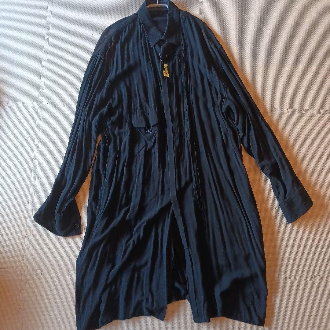 Yohji Yamamoto POUR HOMME 19ss wrinkled long shirts HW-B47-204 Size US L / EU 52-54 / 3 - 1 Thumbnail