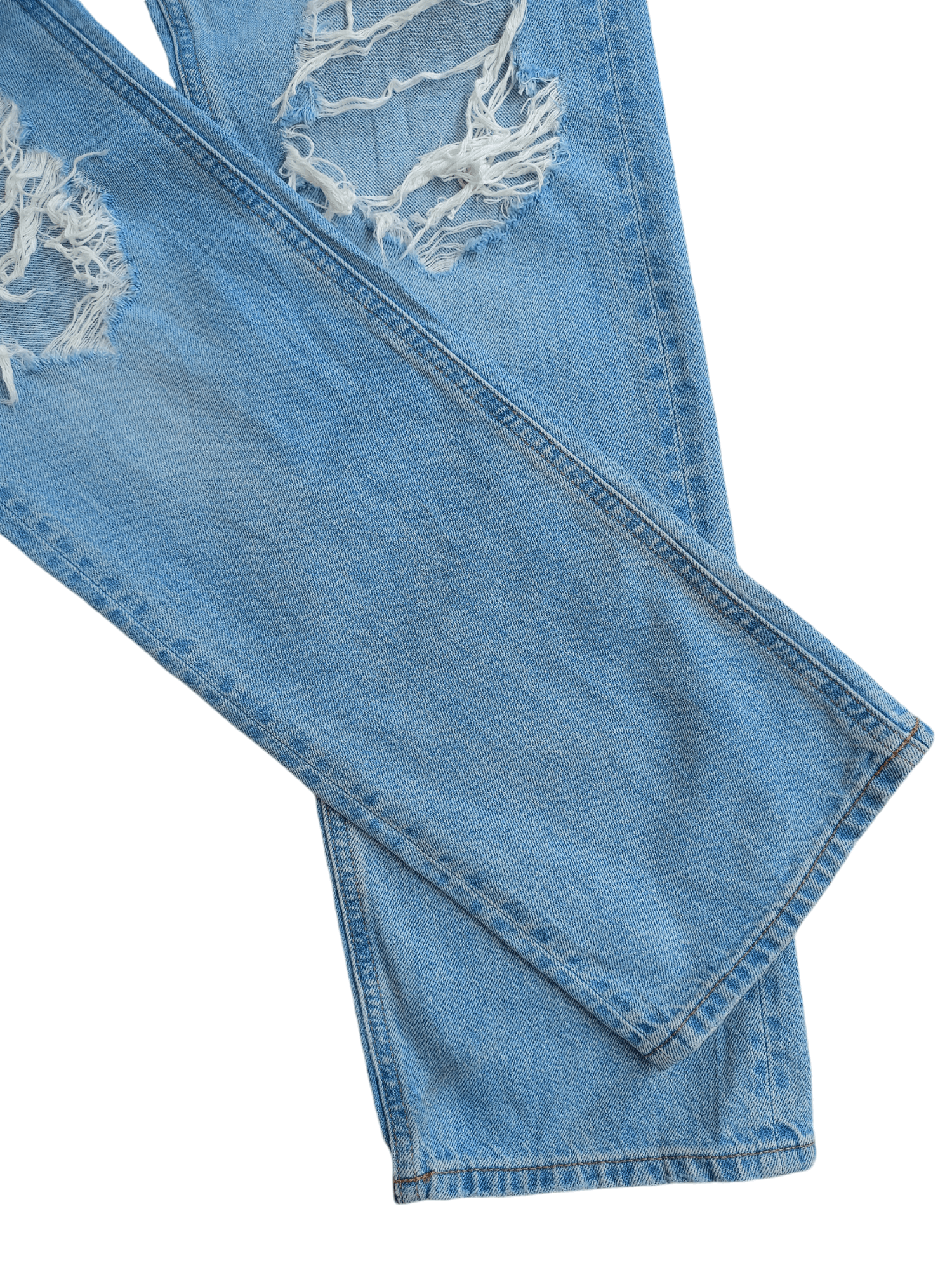Kaihara Denim × Uniqlo × Vintage UNIQLO Regular, Straight Cut Distressed Vintage Denim Size US 26 / EU 42 - 9 Thumbnail