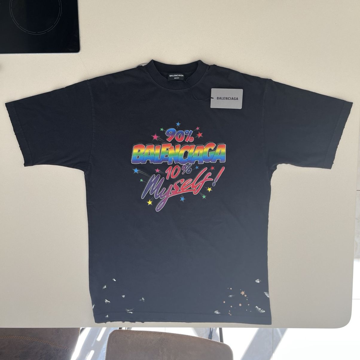 Balenciaga Black 90% Balenciaga 10% Myself Print T Shirt