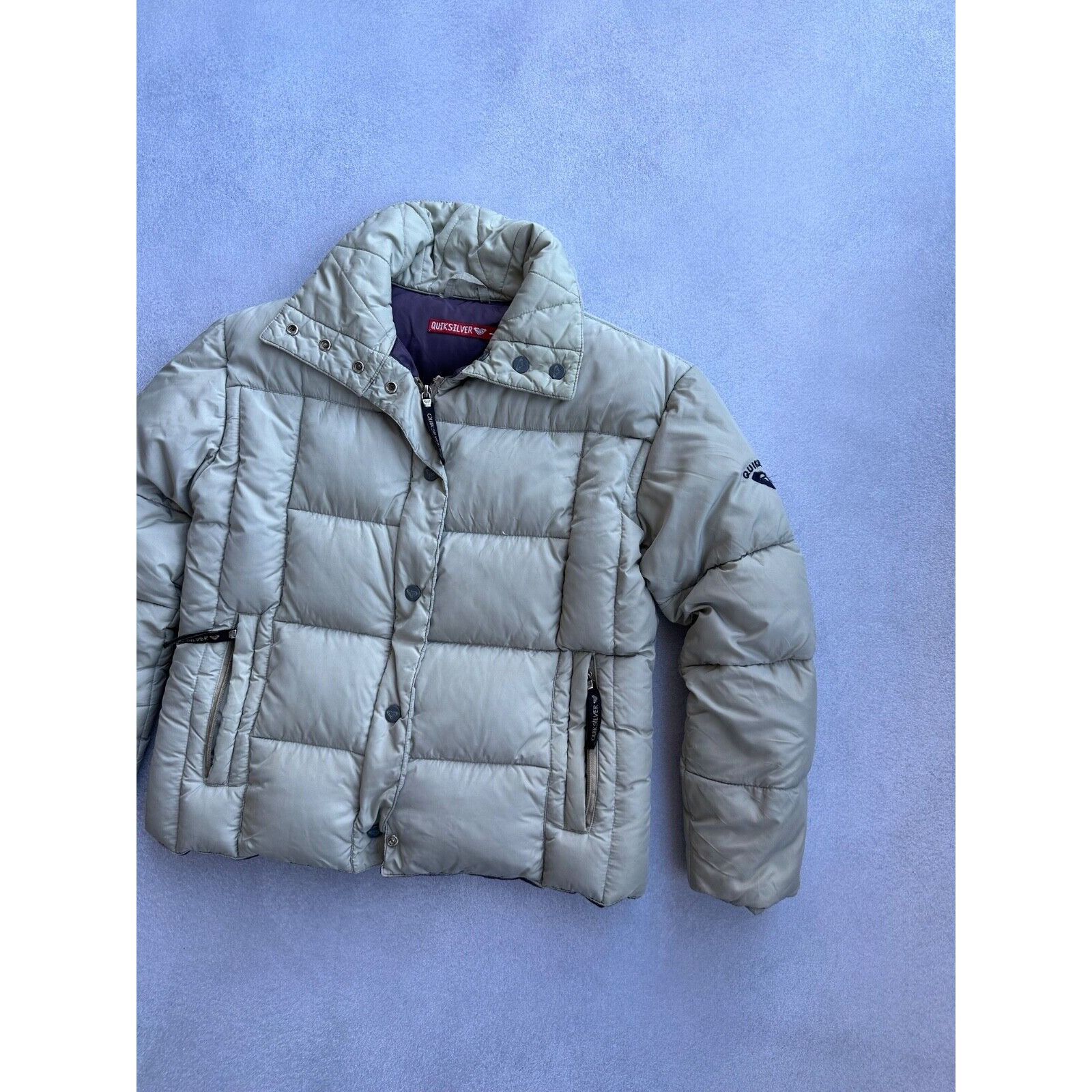Quiksilver VTG Quicksilver Woman Silver Puffer Jacket 90s Size M / US 6-8 / IT 42-44 - 3 Thumbnail