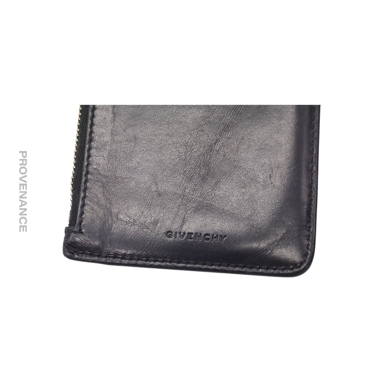 Givenchy 🔴 Givenchy 4G Logo Zip Card Holder Wallet - Black Leather Size ONE SIZE - 9 Thumbnail