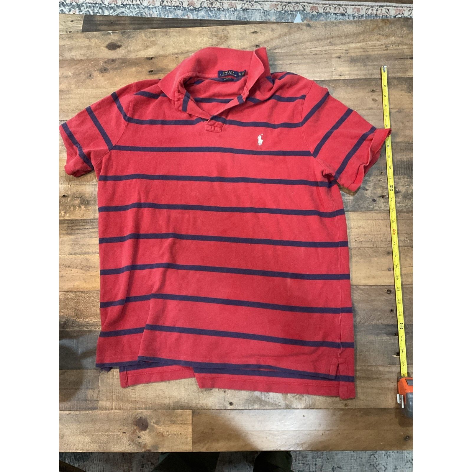 Ralph Lauren Polo Ralph Lauren Men’s XL Red Navy Stripe Classic Fit Size US XL / EU 56 / 4 - 1 Thumbnail