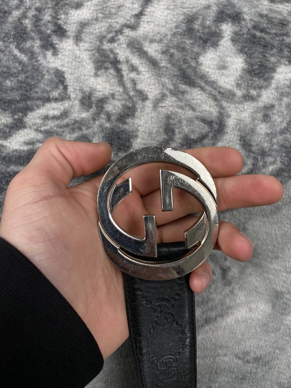Gucci Gucci Monogram GG Big Logo Leather Belt Size ONE SIZE - 7 Thumbnail