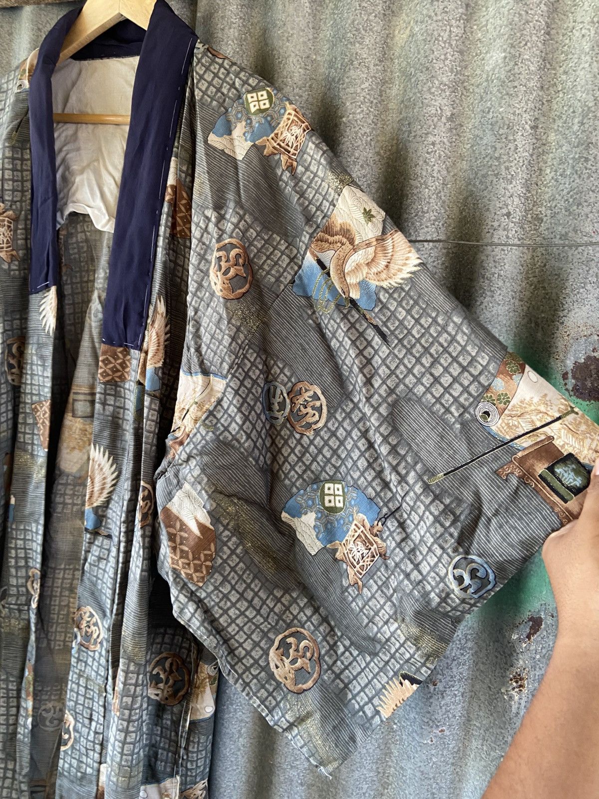 Komono Vintage Japanese Kimono Eagles Mountain Size US L / EU 52-54 / 3 - 4 Thumbnail