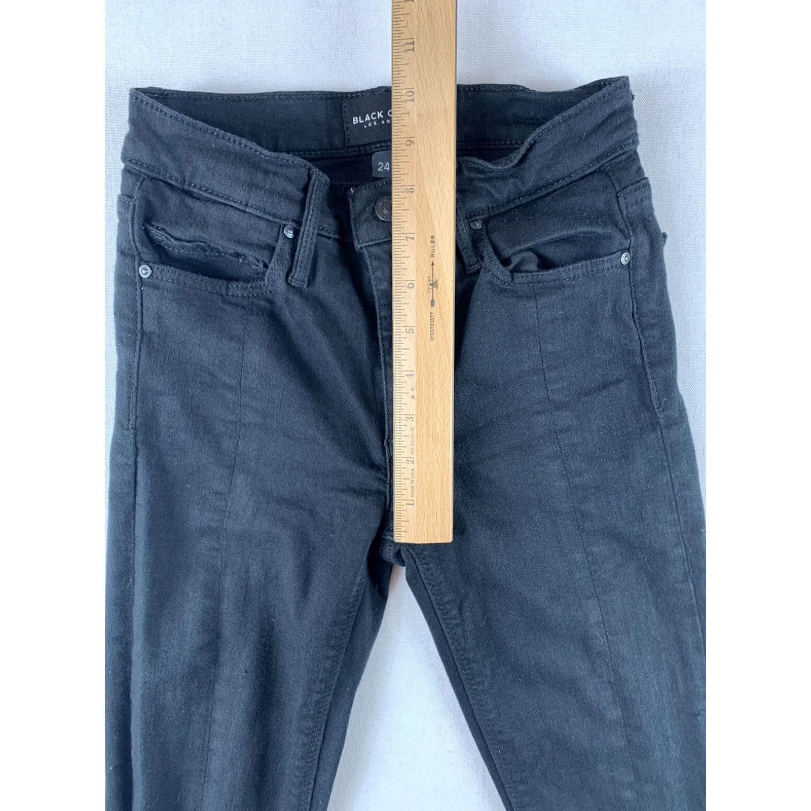Vintage BLACK ORCHID LOS ANGELES JEANS WOMENS SKINNY 24 NOLA FRONT ZIP BLACK Size 42" / US 20 - 4 Thumbnail