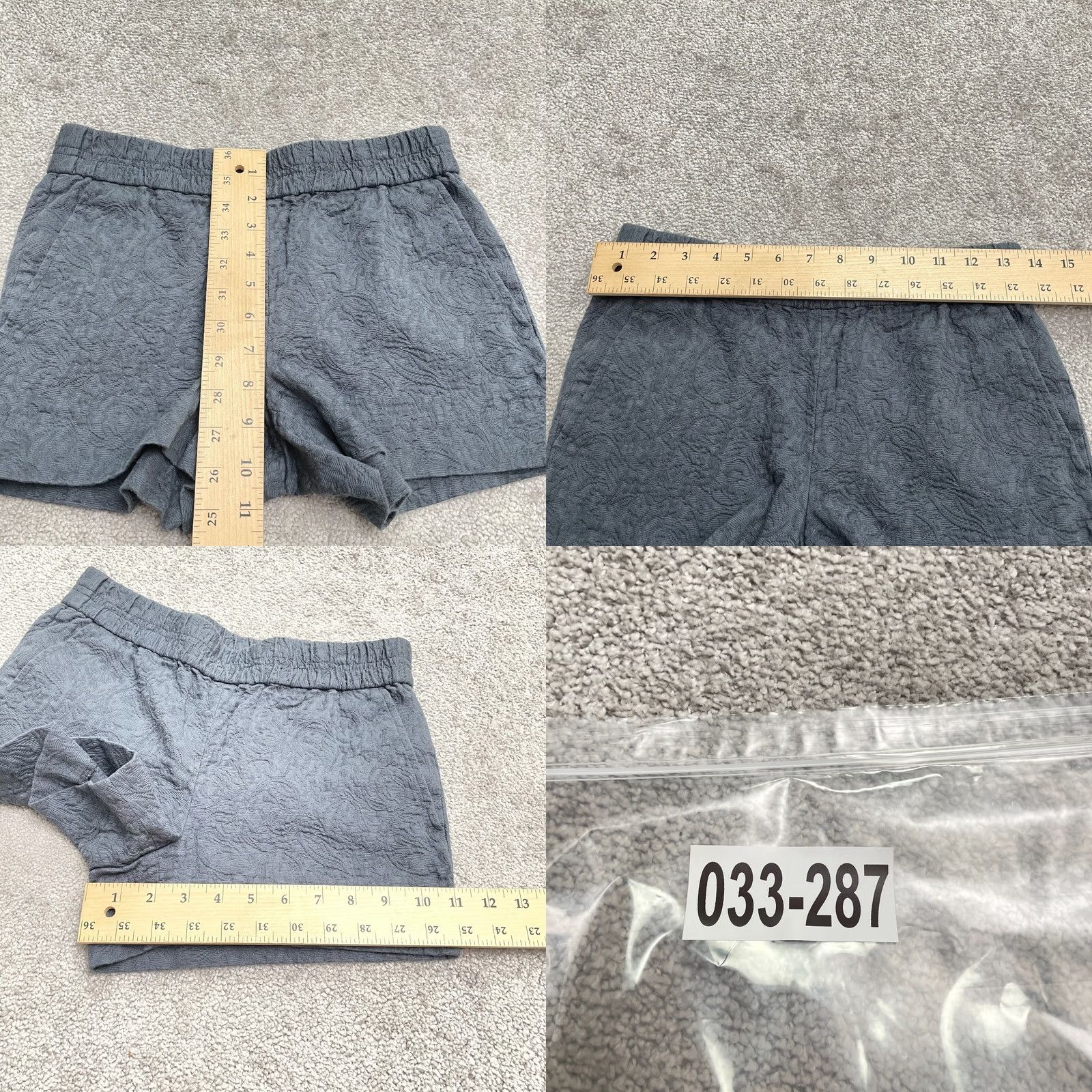 J.Crew J.CREW Jacquard Floral Embroidered Casual Shorts Womens 00 Gray Elastic Waist 3" Inseam Vintage No Size 24" / US 00 / IT 34 - 8 Thumbnail