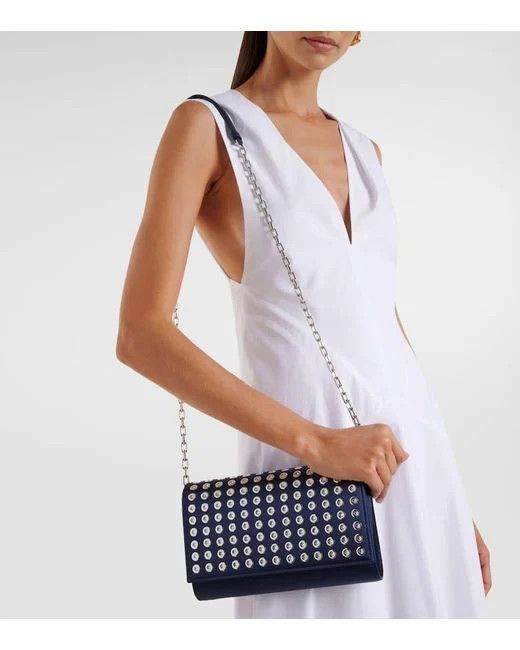 Christian Louboutin os11x0126 Size: OS / Paloma Small Satin Crepe Clutch Blue Size ONE SIZE - 2 Thumbnail